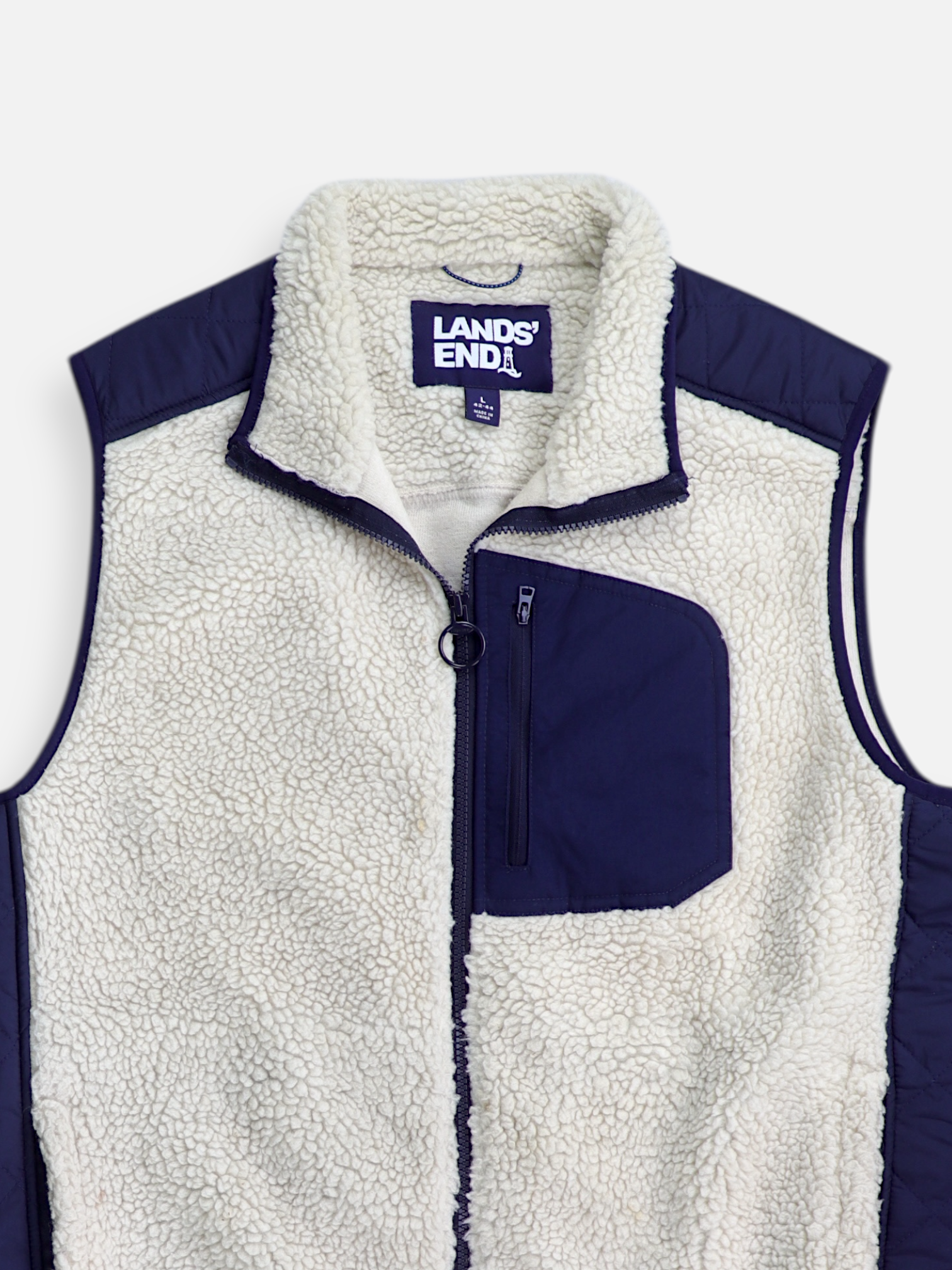 LANDS END Chaleco Casual - Hombre - Large