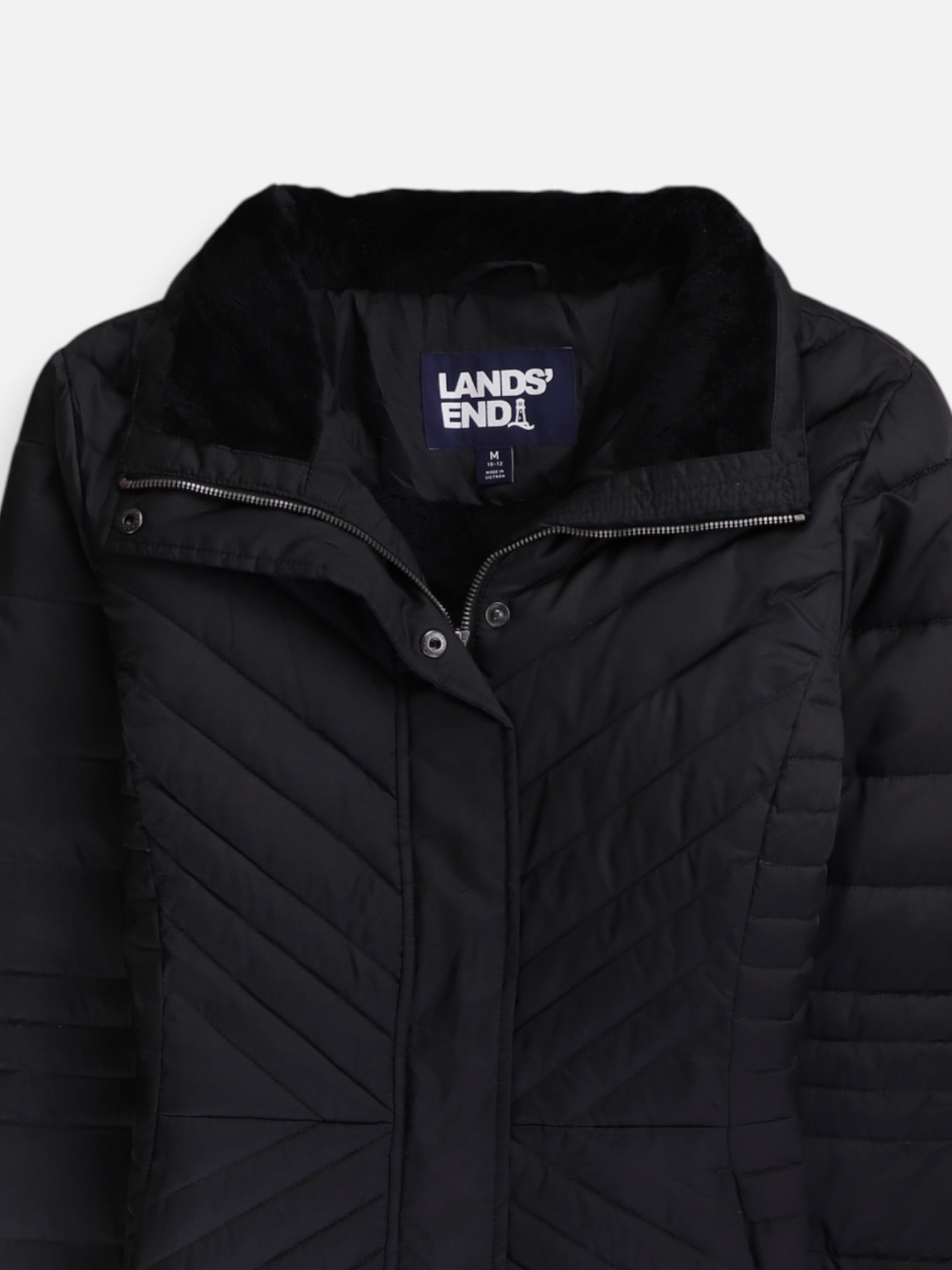 LANDS END Chaqueta Puffer Impermeable - Mujer - Medium