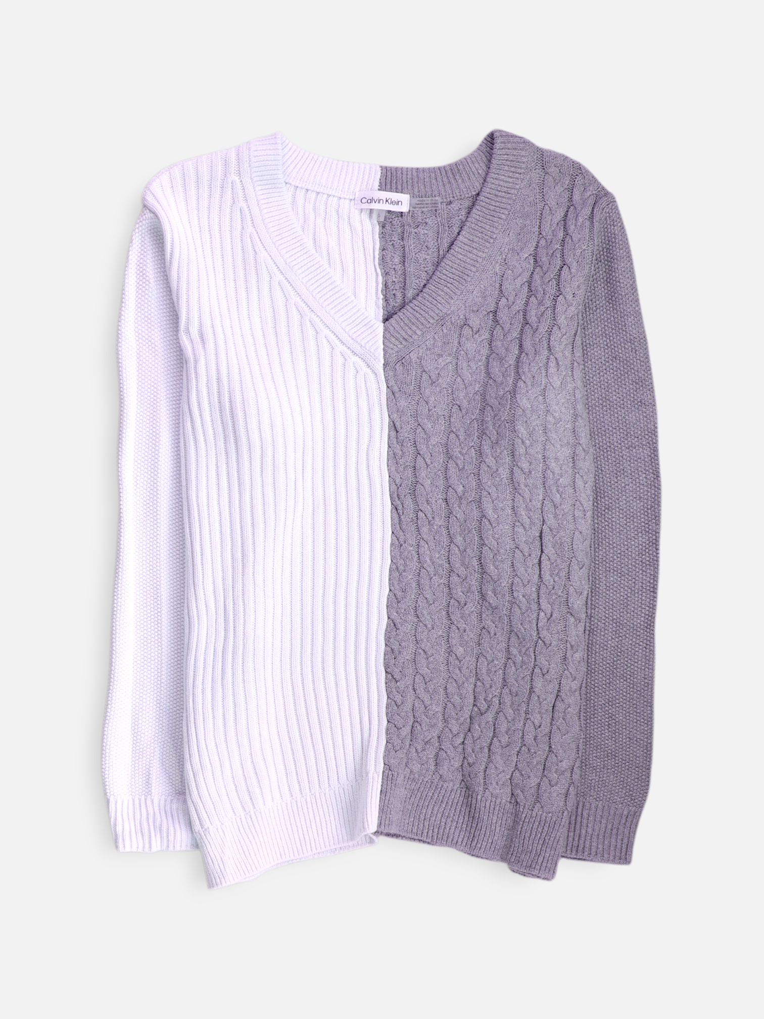 Calvin Klein Sueter Knit Color Block - Mujer - Large