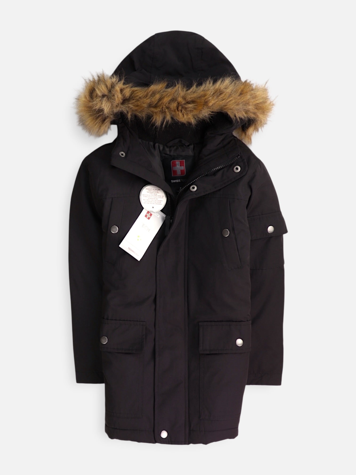 SwissTech Chaqueta Puffer Impermeable - Niño - Medium - 5-6Y (Años)