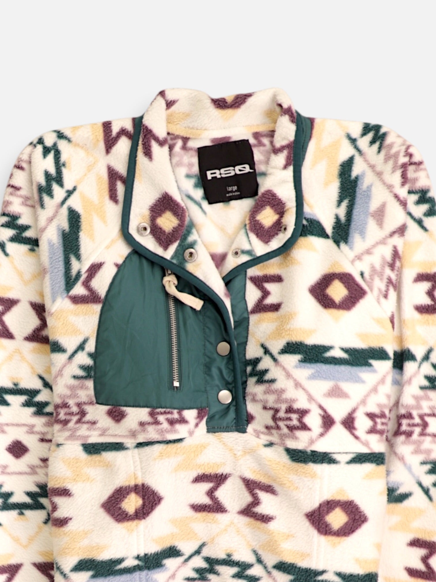 Sueter Fleece Color Block - Mujer - Large