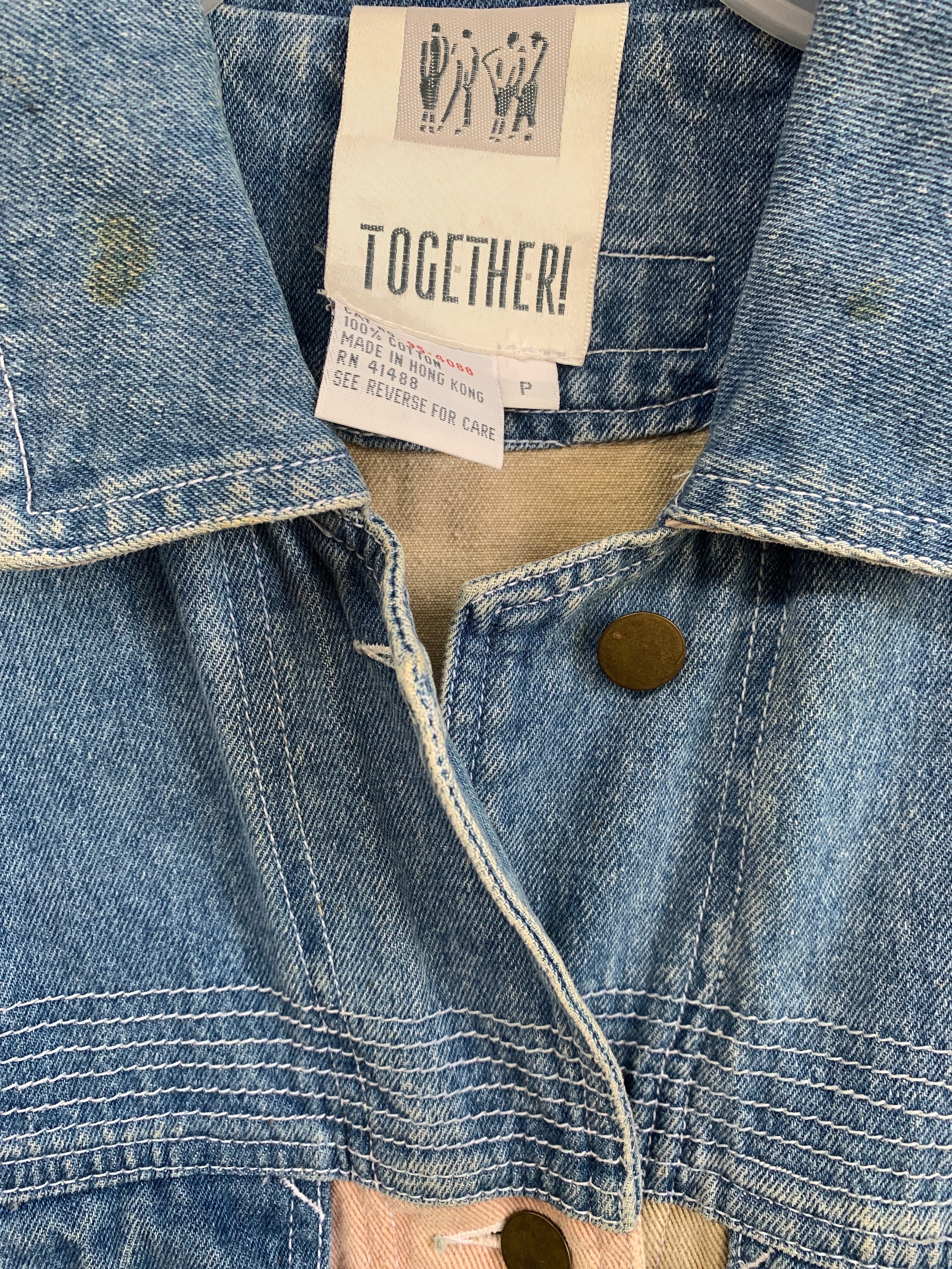 Chaqueta Denim  Color Block - Hombre - S PETITE