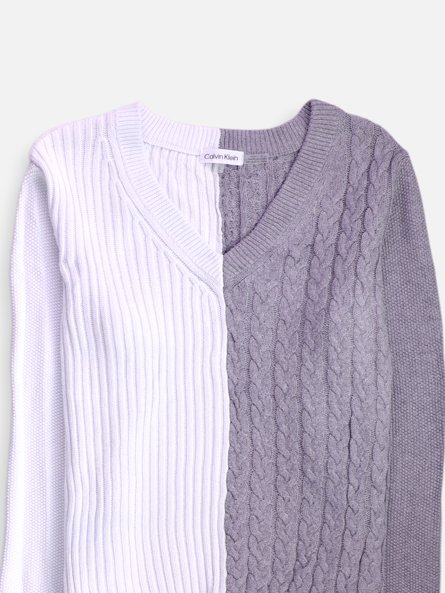 Calvin Klein Sueter Knit Color Block - Mujer - Large