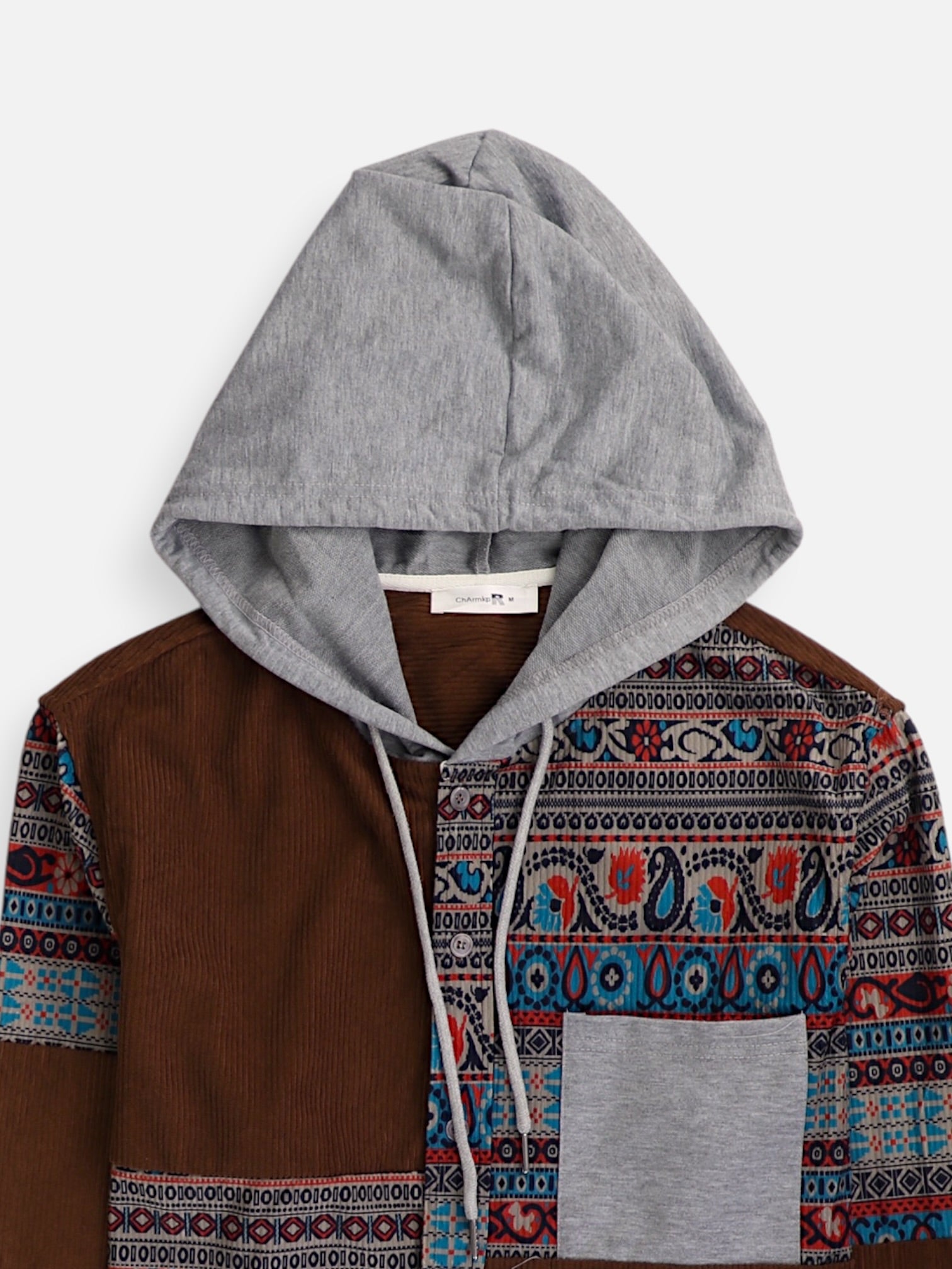 Sudadera Hoodie Color Block - Hombre - Medium