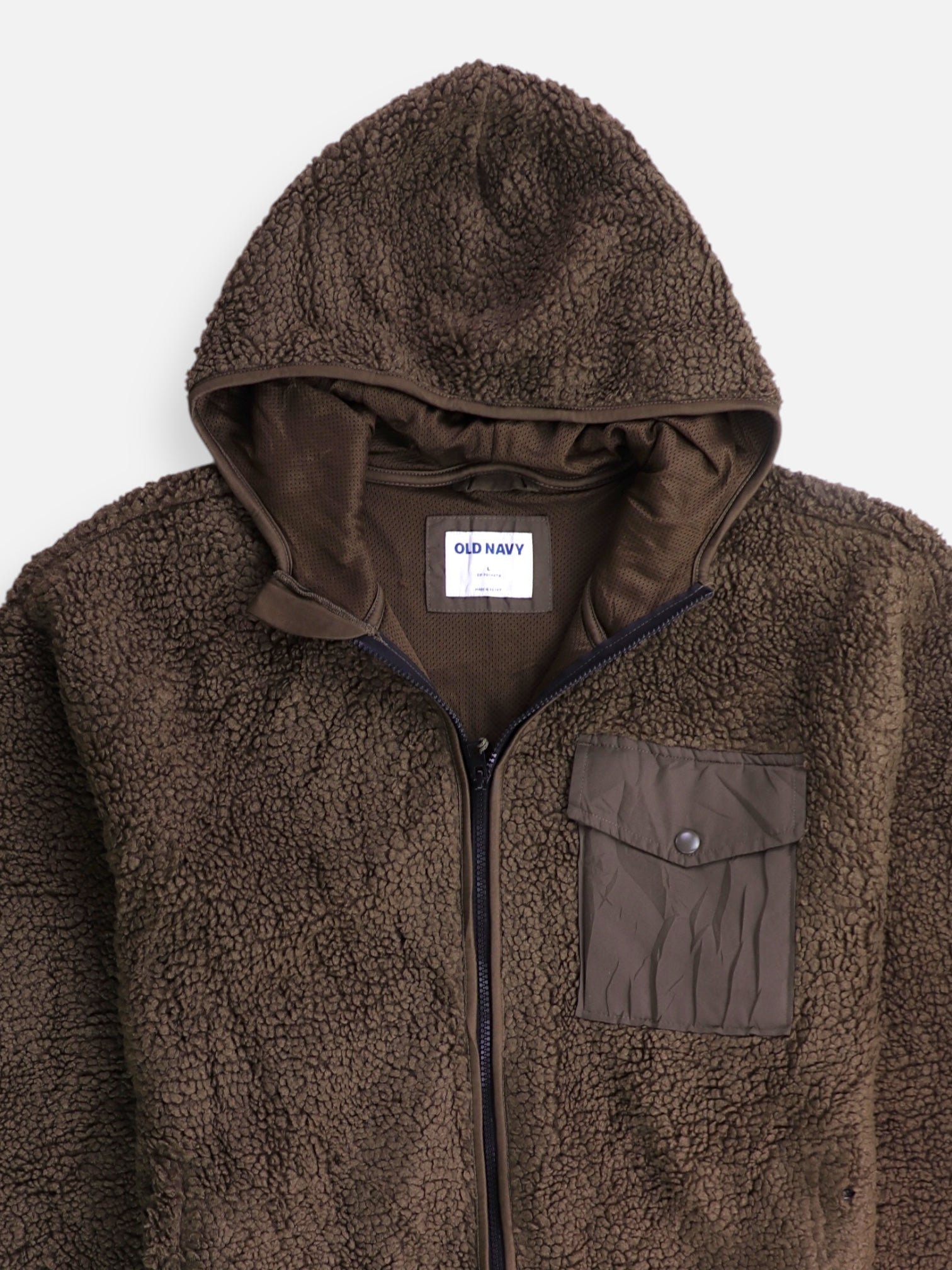 Old Navy Sudadera Hoodie Teddy - Hombre - Large