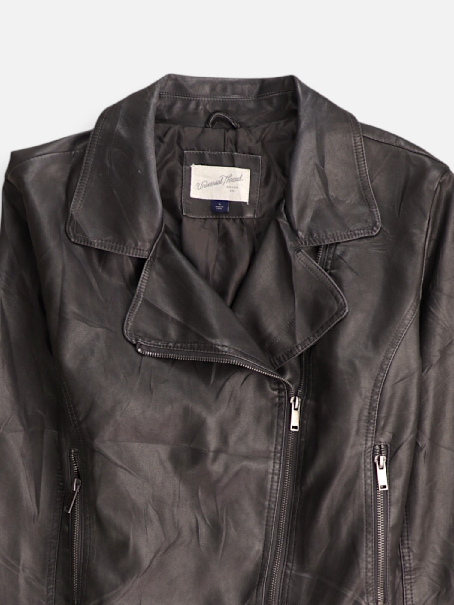 Universal Thread Chaqueta Motera Cuero - Mujer - Large