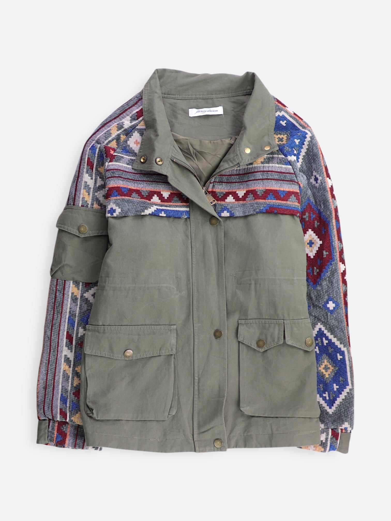Chaqueta Cazadora Color Block - Mujer - XL