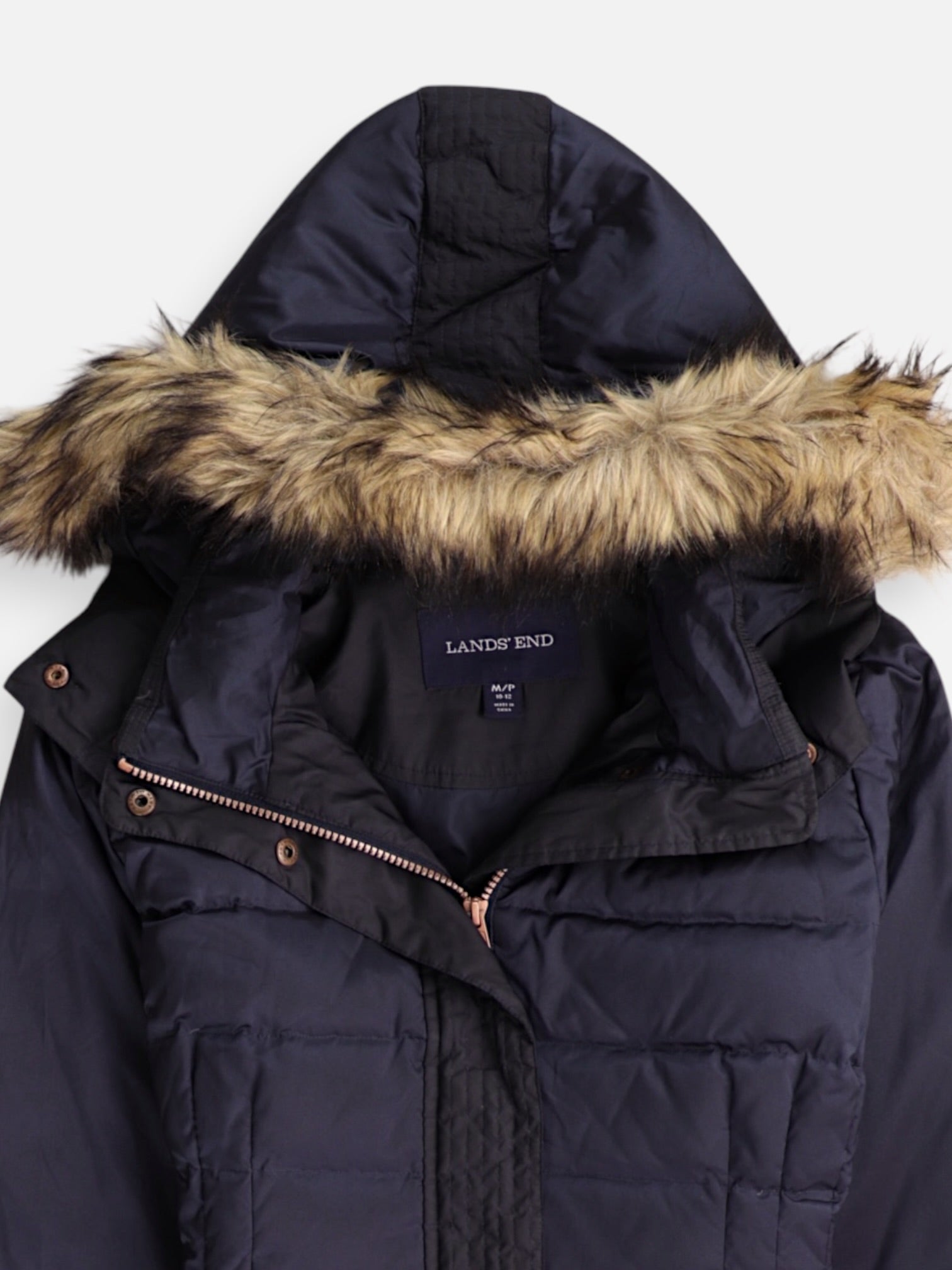 LANDS END Chaqueta Puffer Impermeable - Mujer - Medium
