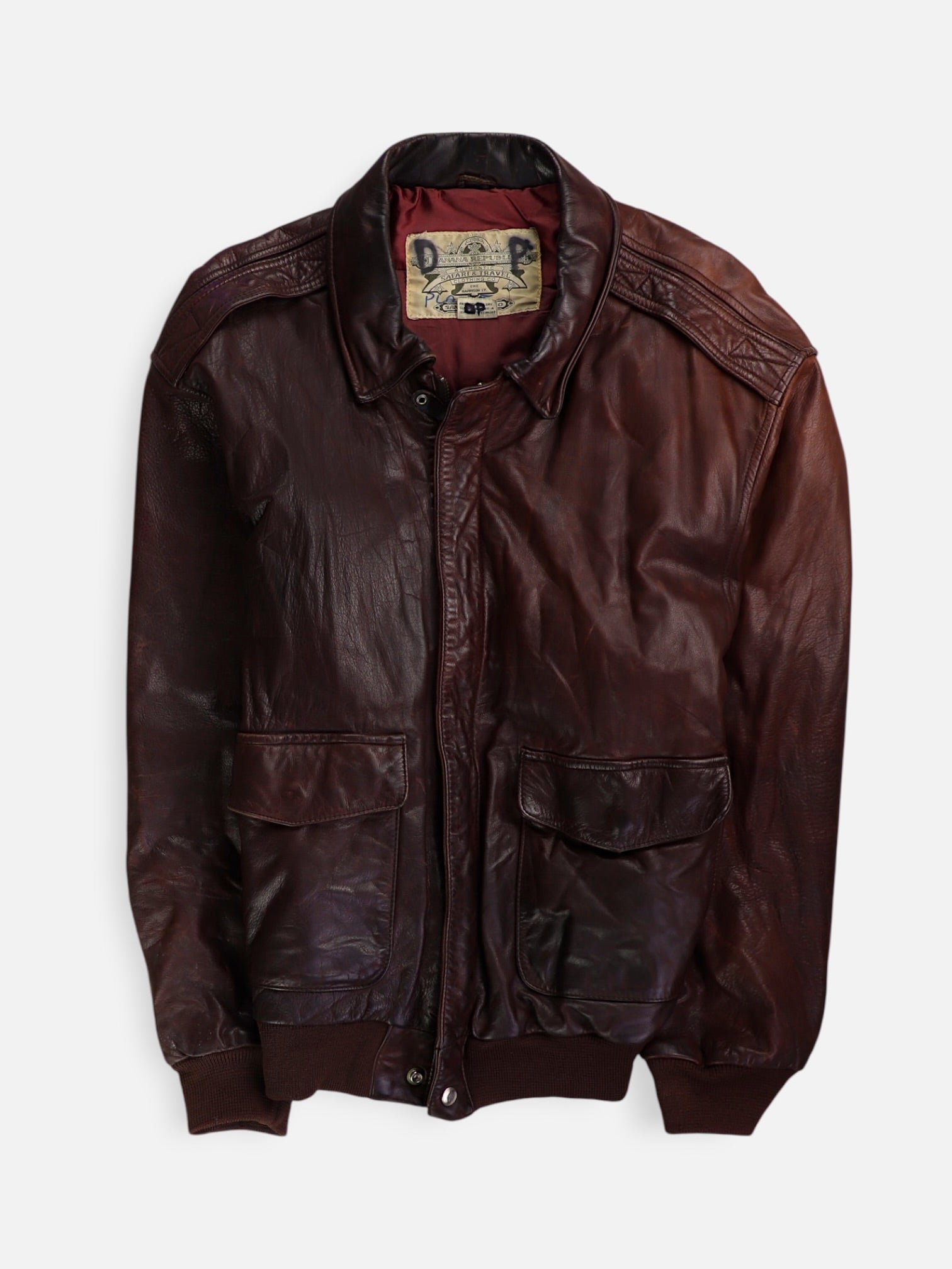 Banana Republic Chaqueta Aviator Cuero - Hombre - 44R