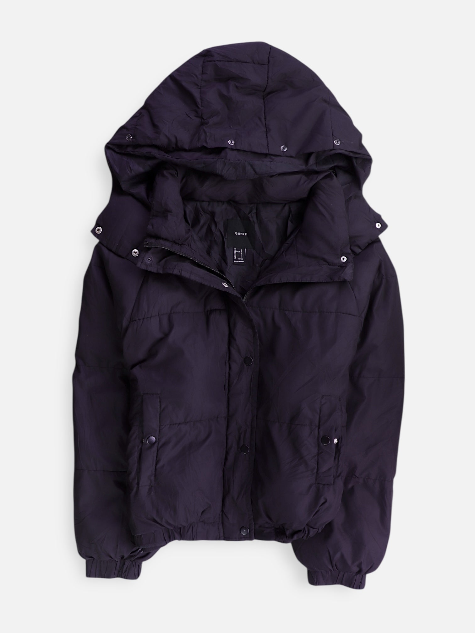 Forever 21 Chaqueta Puffer Impermeable - Mujer - Large