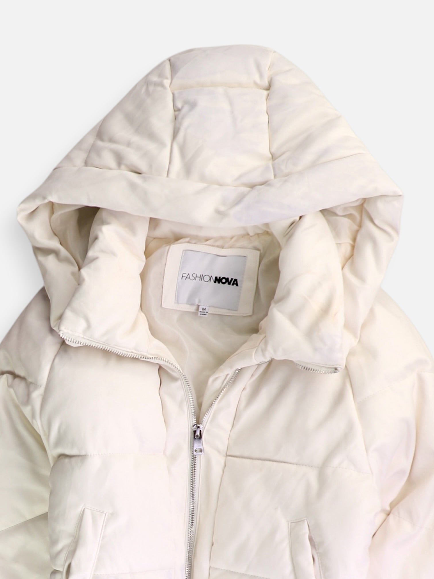 Fashionnova Chaqueta Puffer Cuero - Mujer - Medium
