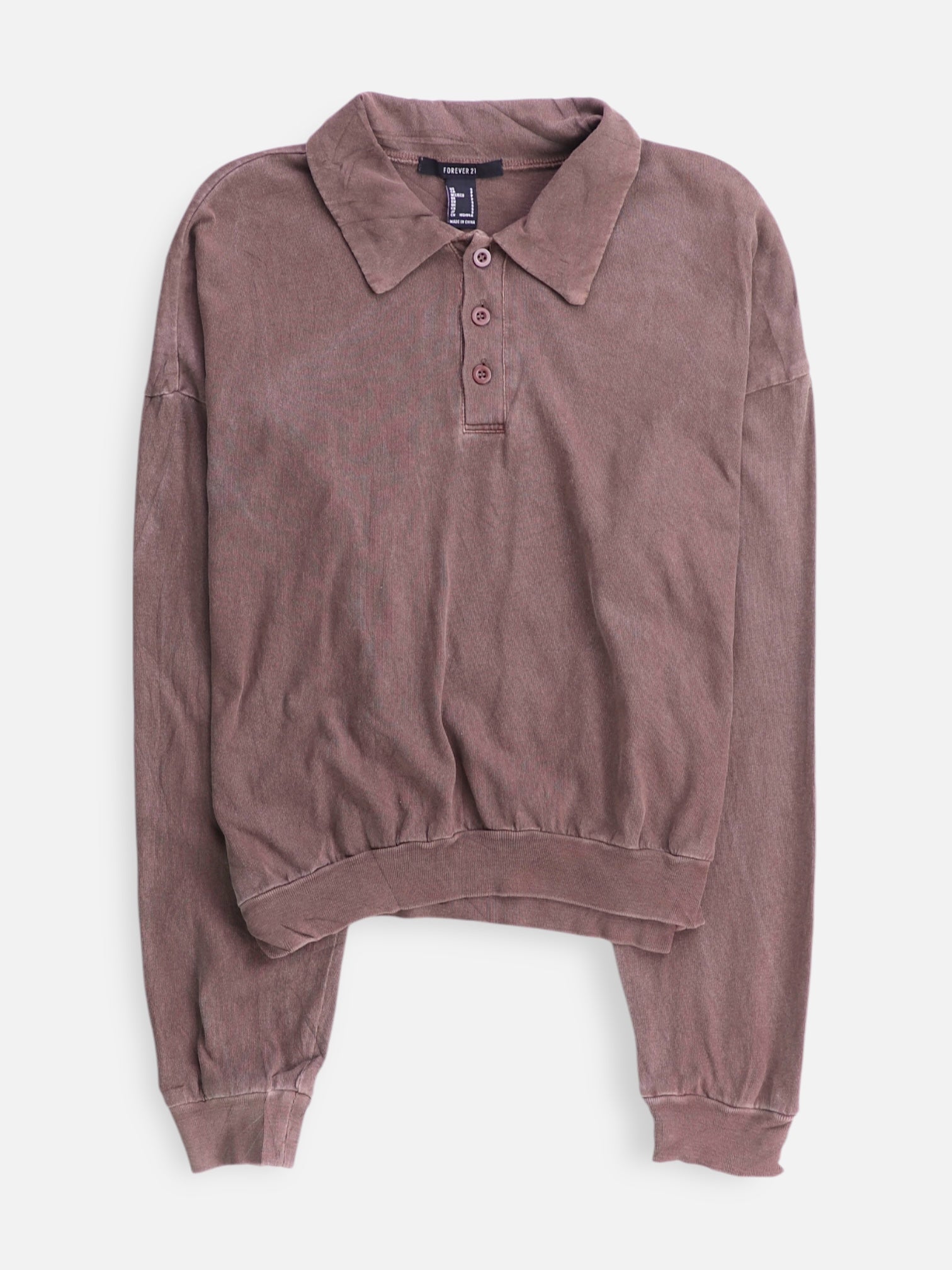 Forever 21 Sudadera Fleece Basic - Mujer - Small