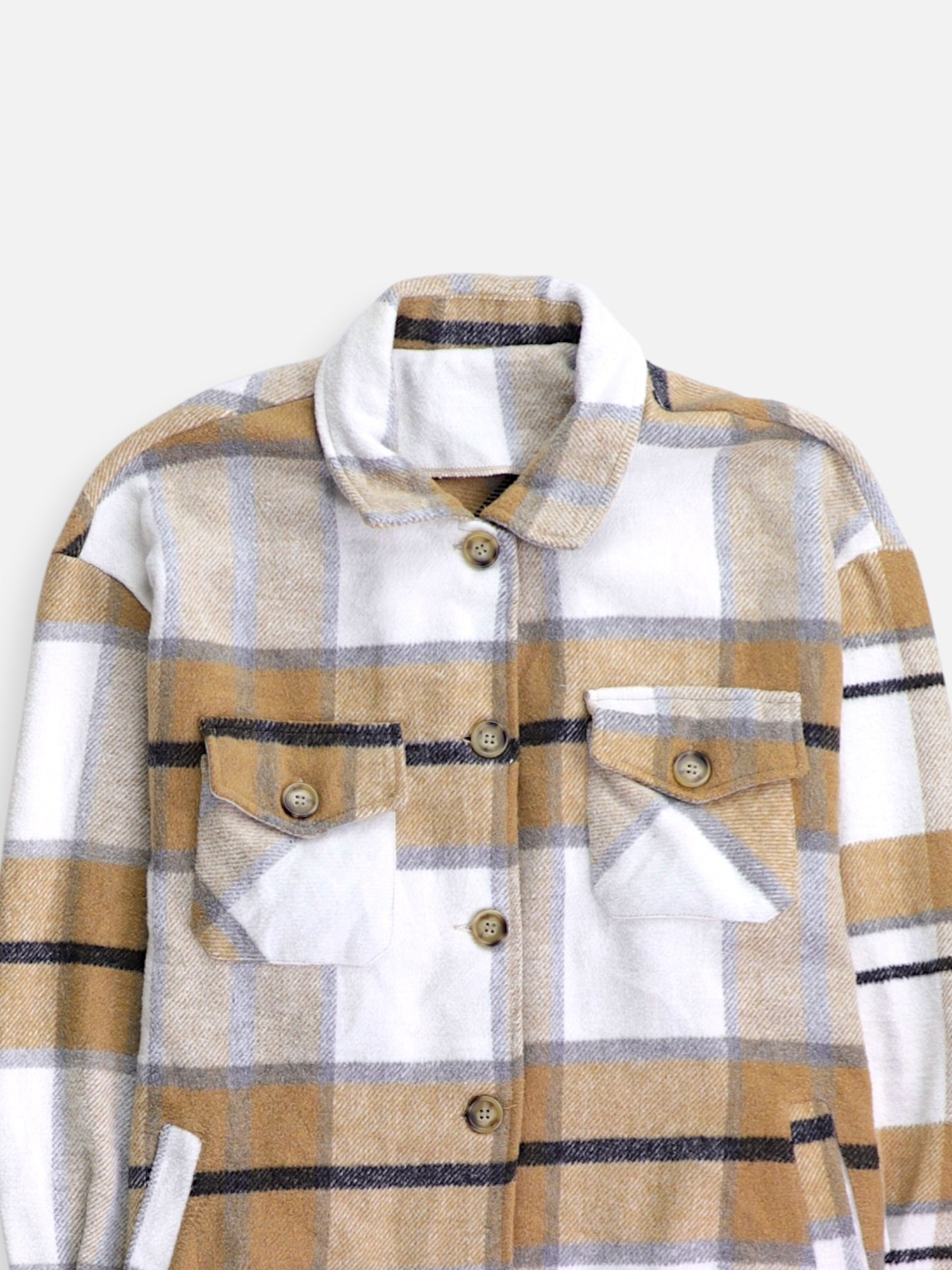 Chaqueta Sobrecamisa Color Block - Mujer - Large