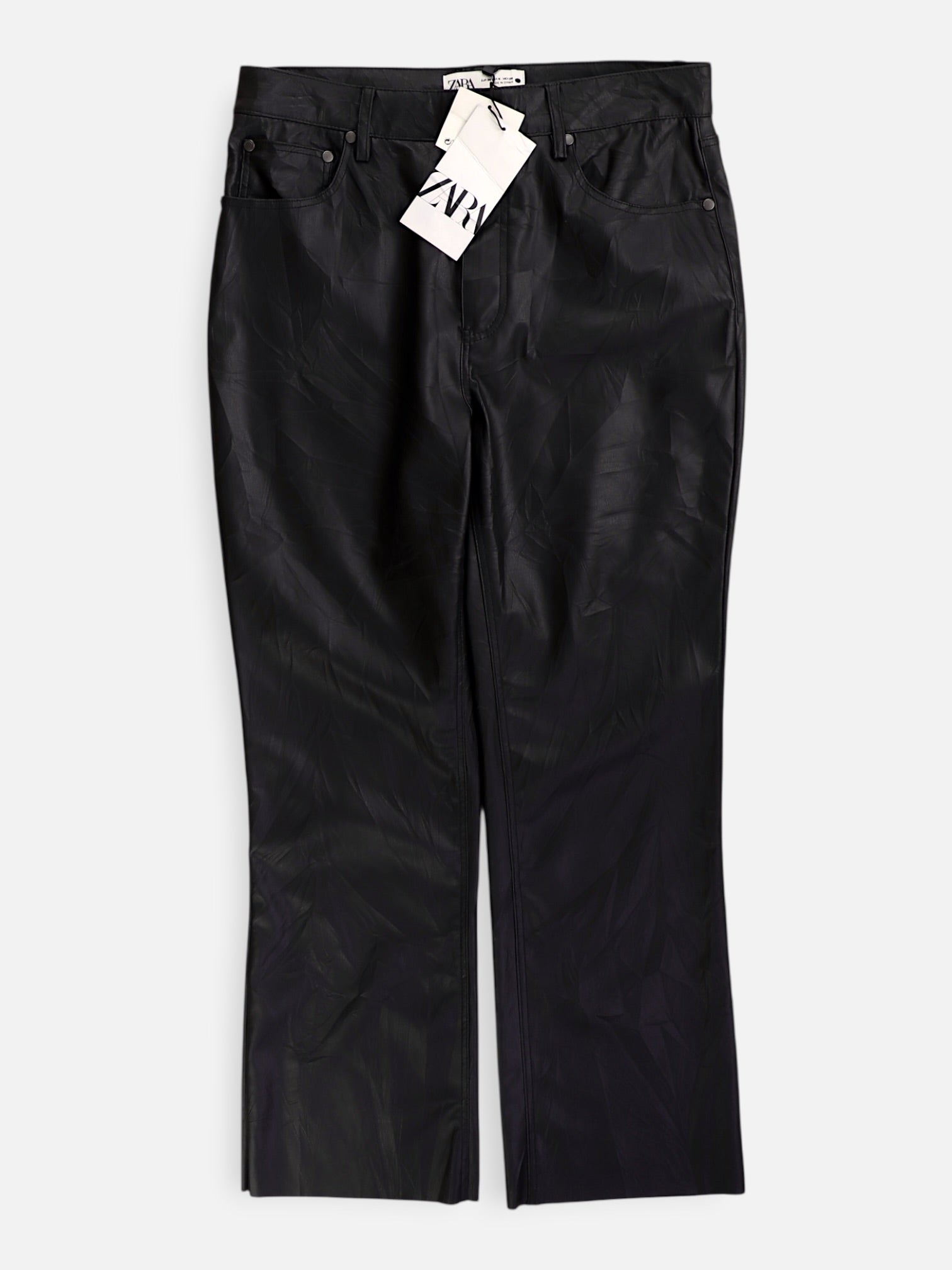 ZARA Pantalon Regular Fit Cuero - Mujer - 6