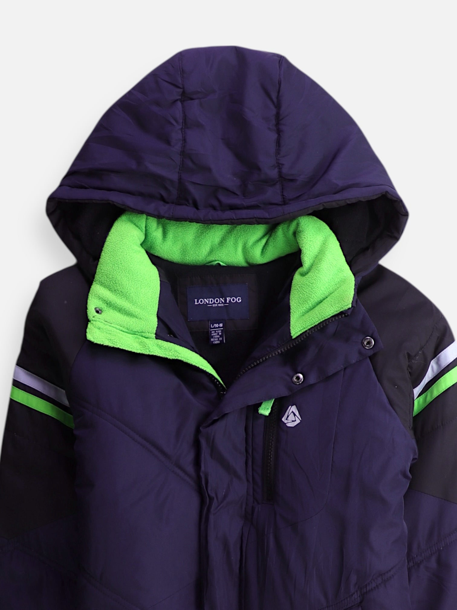LONDON FOG Chaqueta Puffer Impermeable - Niño - Large - 14-16Y (Años)