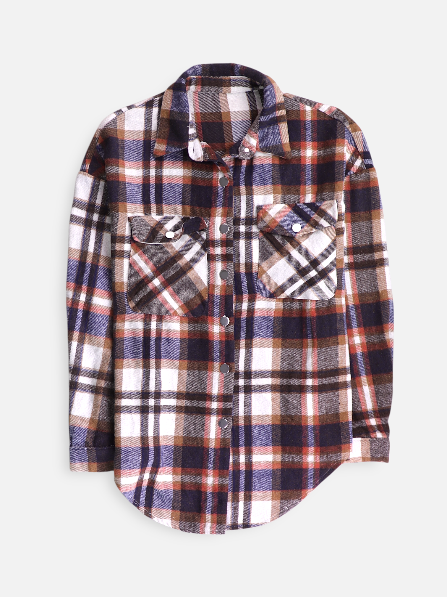 Chaqueta Sobrecamisa Color Block - Mujer - Large