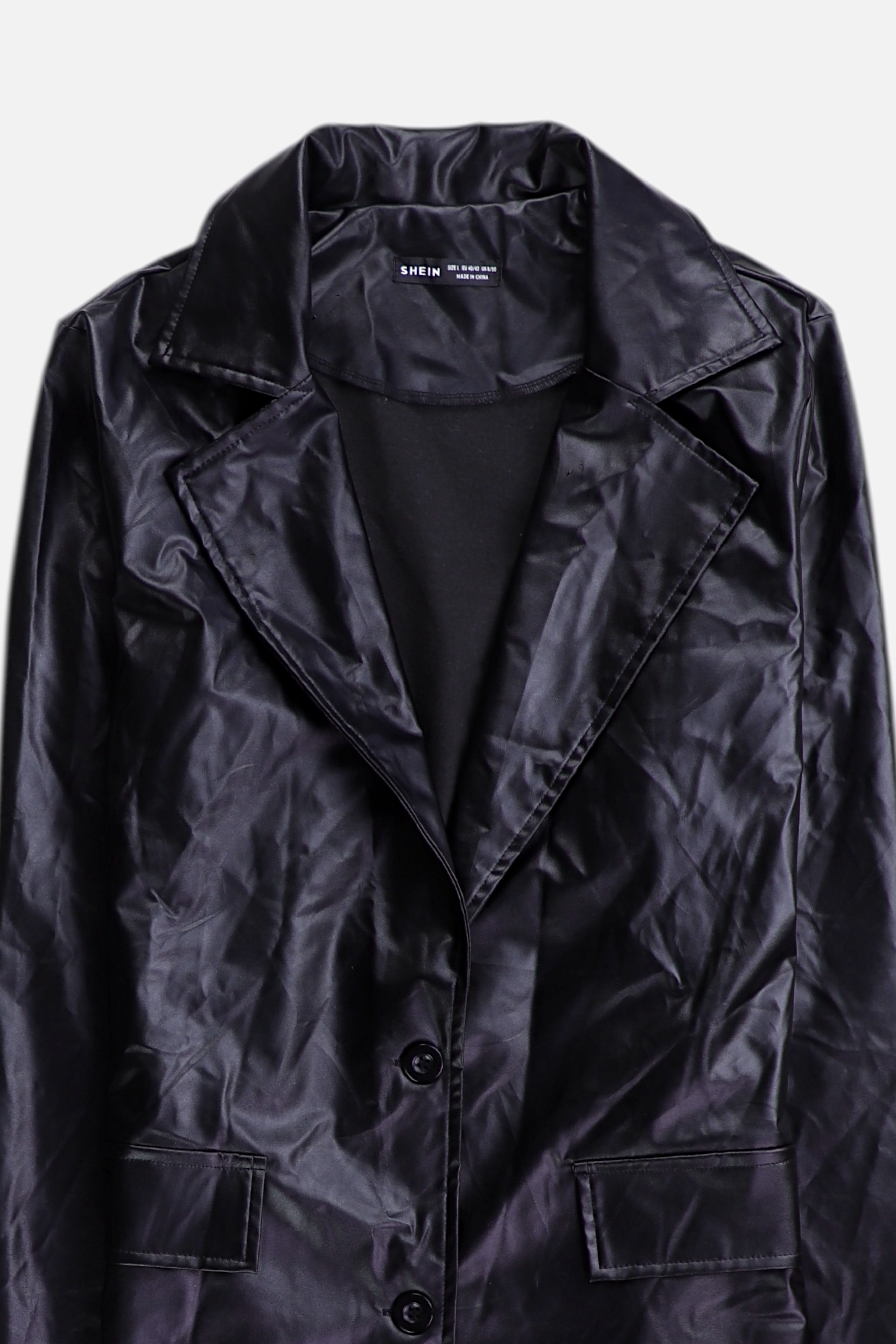 SHEIN Chaqueta Casual Cuero - Mujer - Large