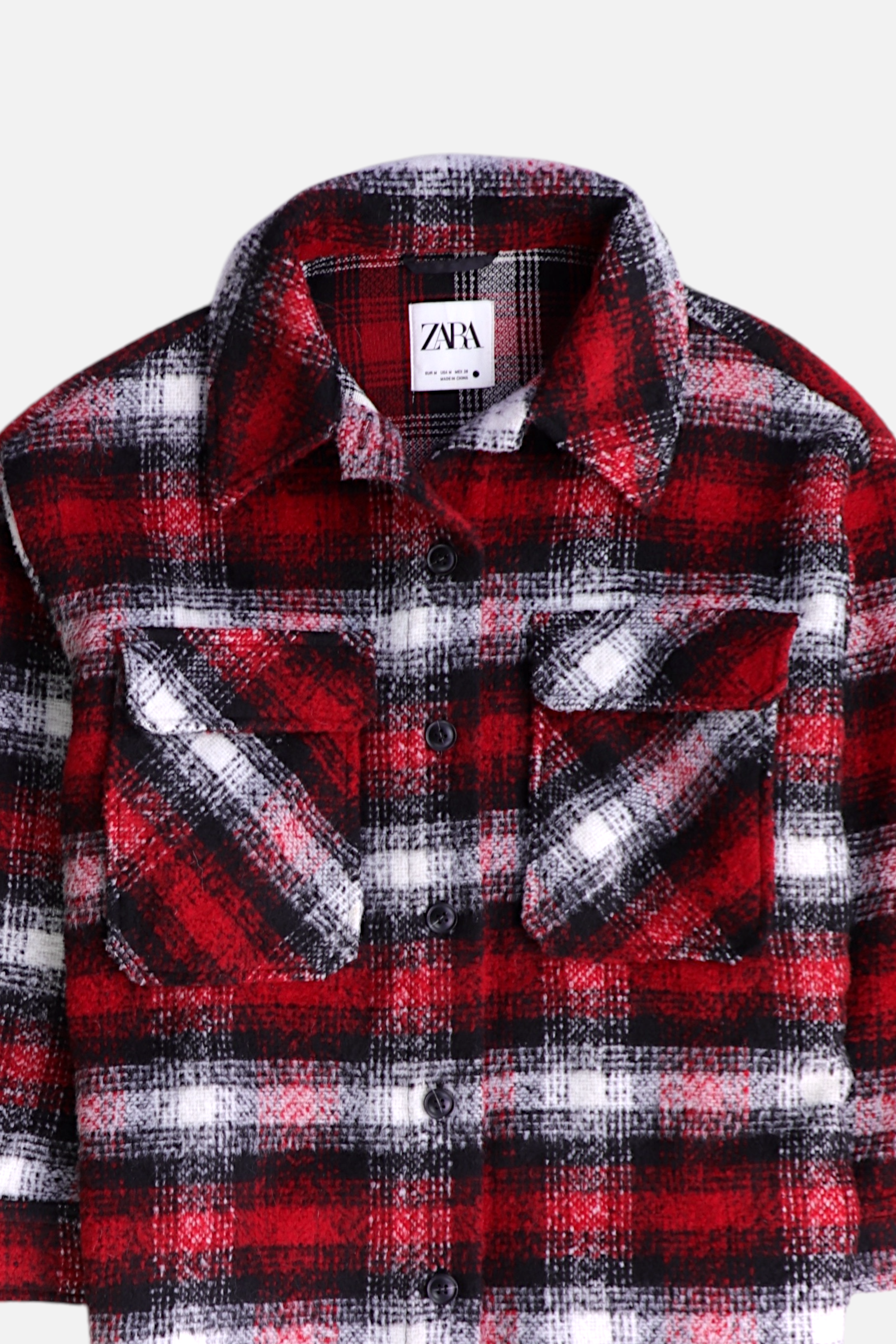 ZARA Abrigo Casual Color Block - Mujer - Medium