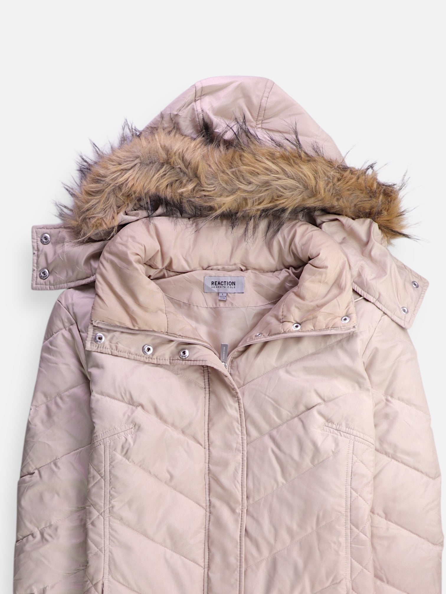 Kenneth Cole Abrigo Impermeable Puffer - Mujer - Large