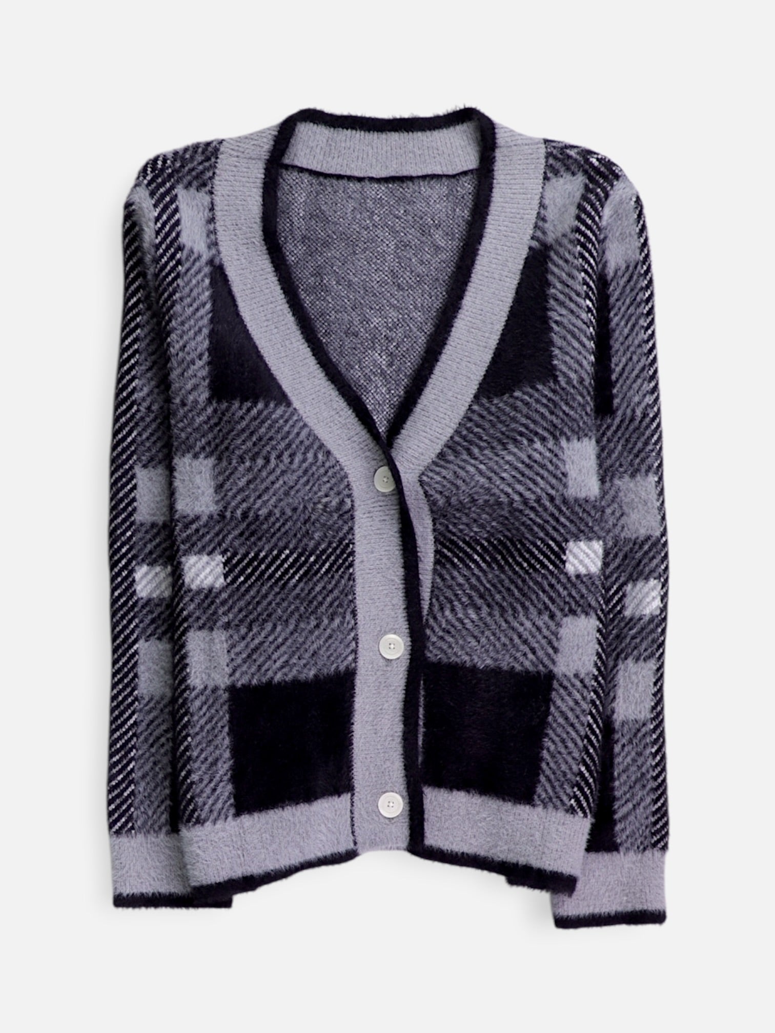 Sueter Cardigan Color Block - Mujer - Large