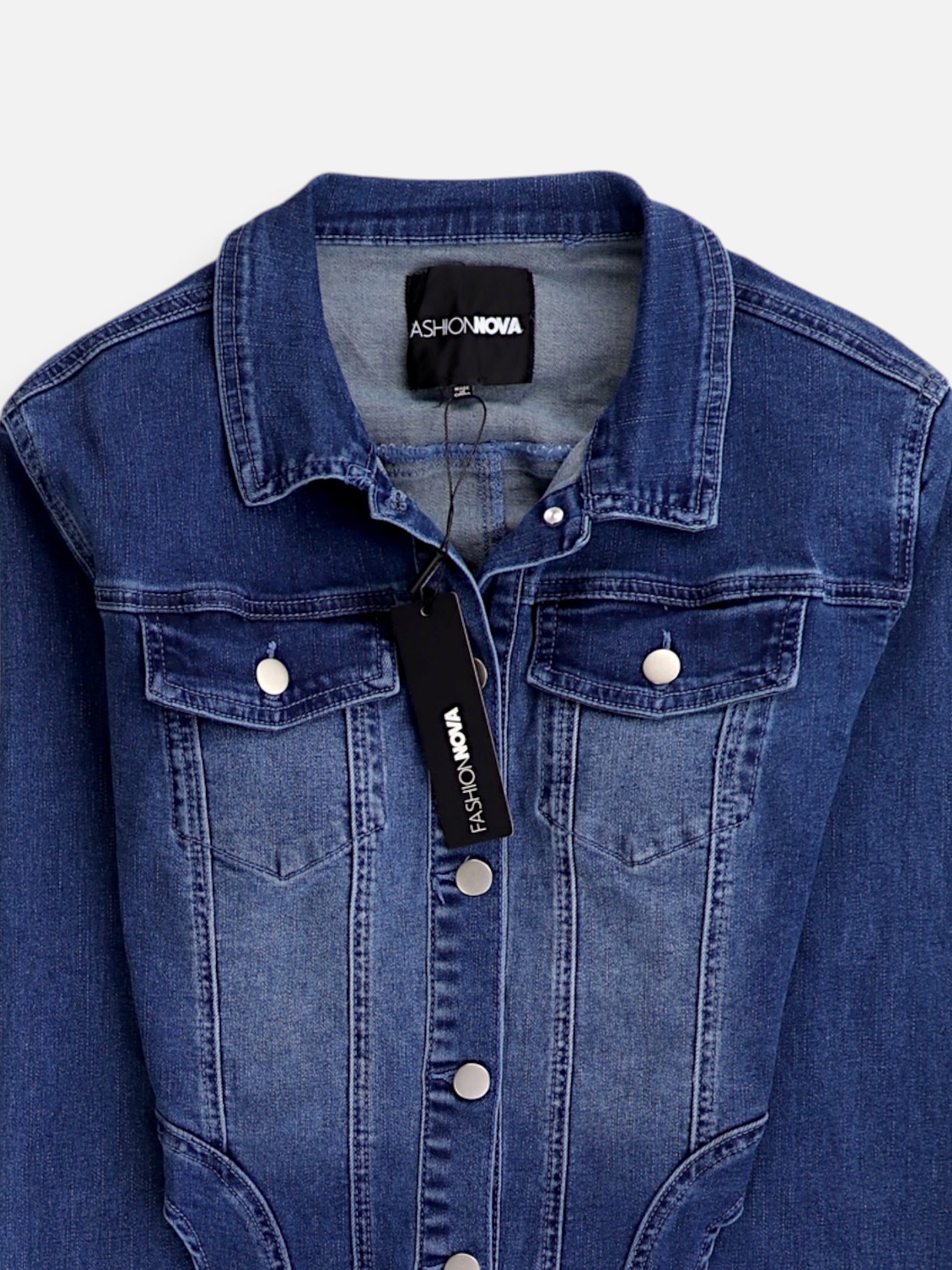Fashionnova Chaqueta Denim  Crop Top - Mujer - Large