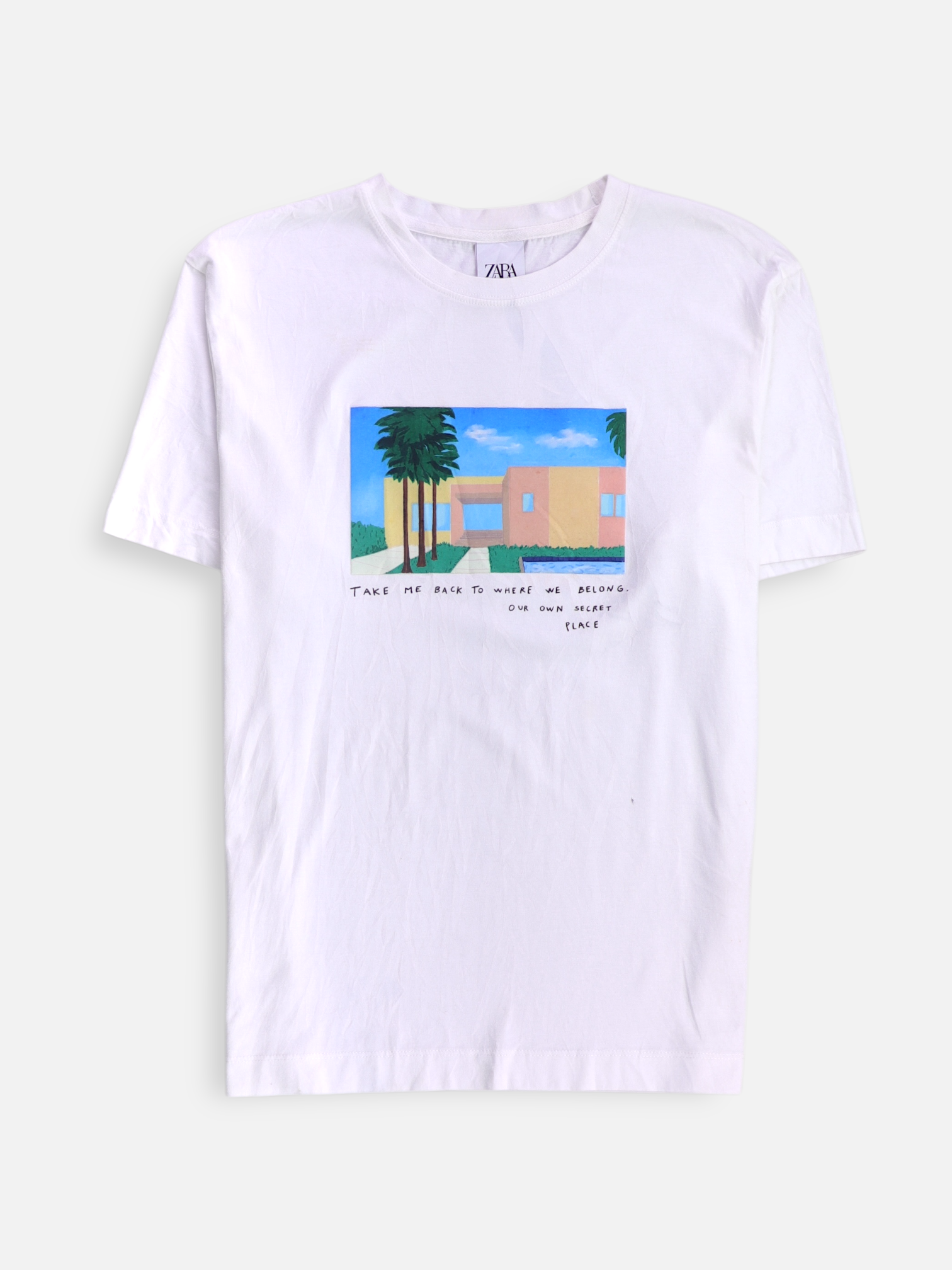 ZARA Camiseta Grafica - Hombre - Small