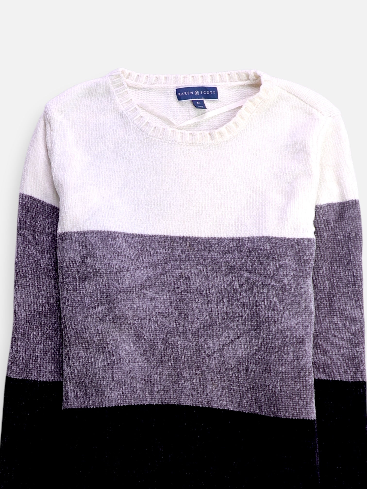 KAREN SCOTT Sueter Casual Color Block - Mujer - XL