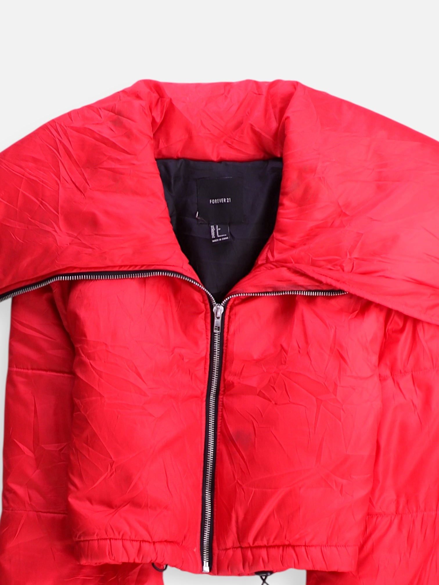 Forever 21 Chaqueta Impermeable Crop Top - Mujer - Small