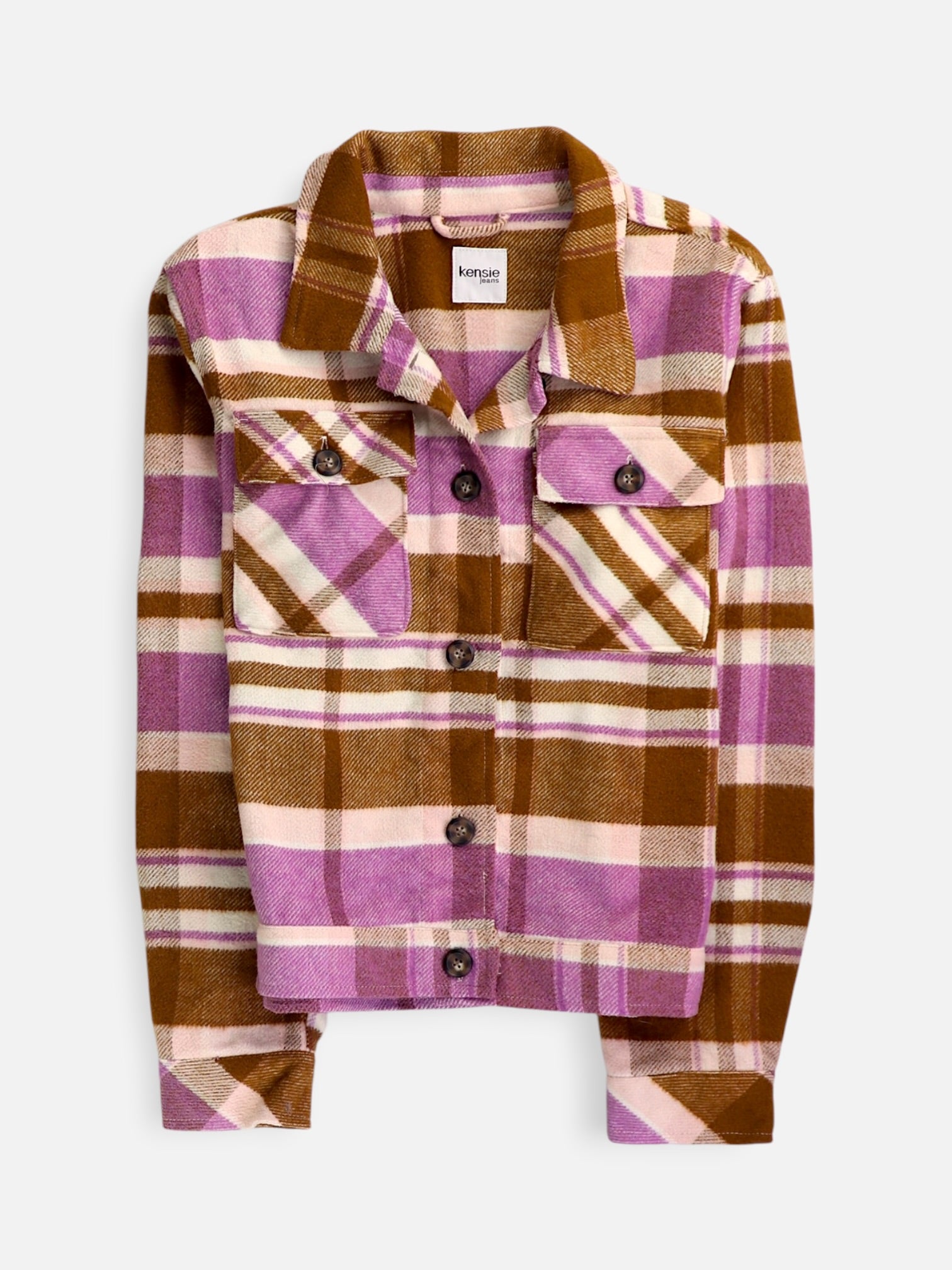 Chaqueta Sobrecamisa Color Block - Mujer - Large