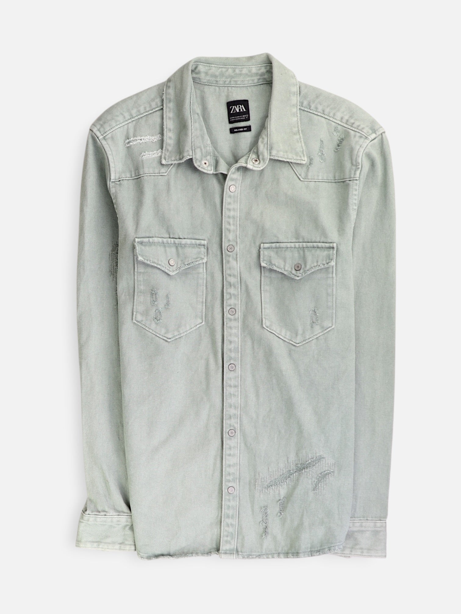 ZARA Chaqueta Sobrecamisa Denim - Hombre - Medium