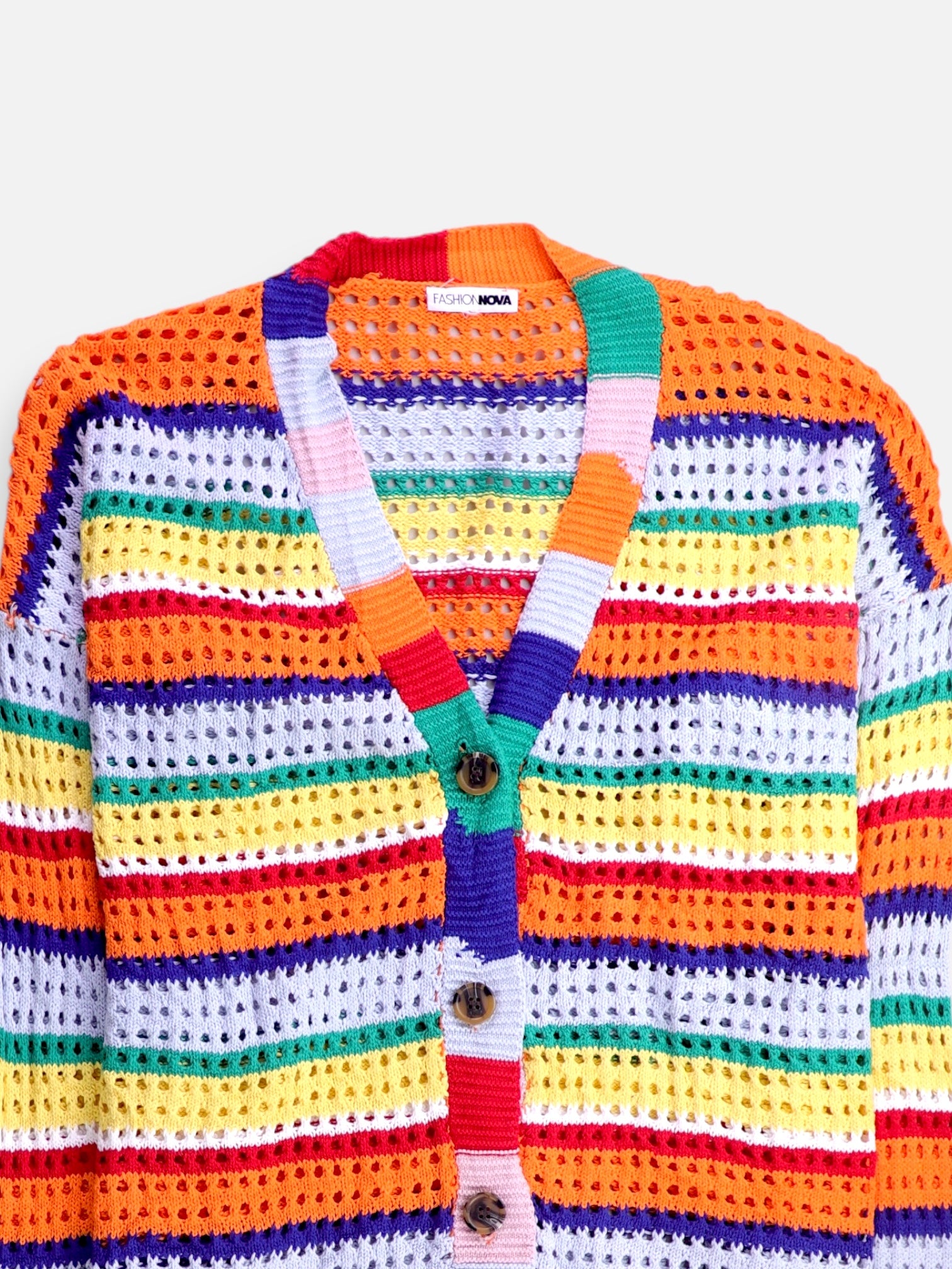 Fashionnova Sueter Knit Color Block - Mujer - Large