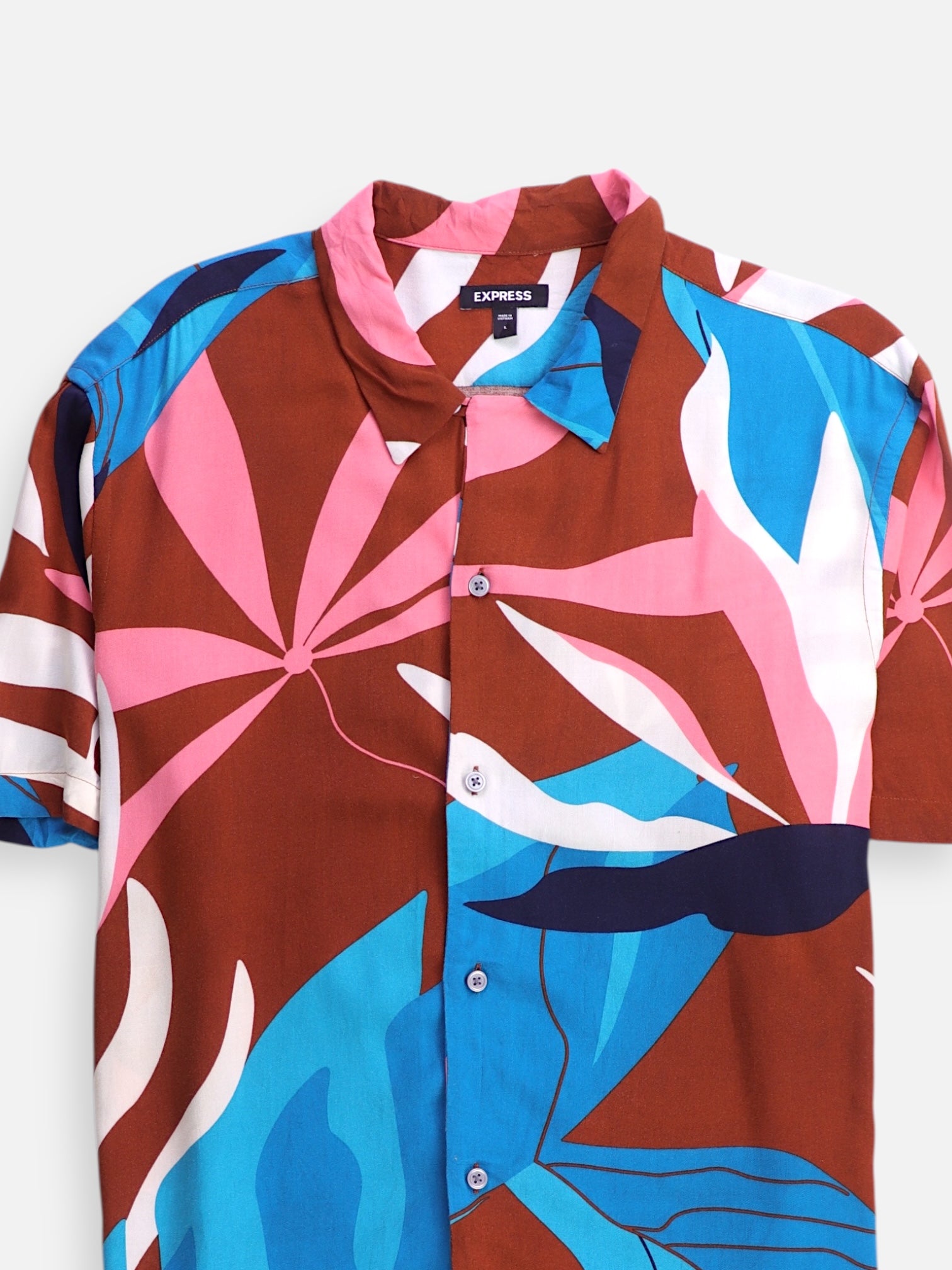 EXPRESS Camisa Color Block - Hombre - Large