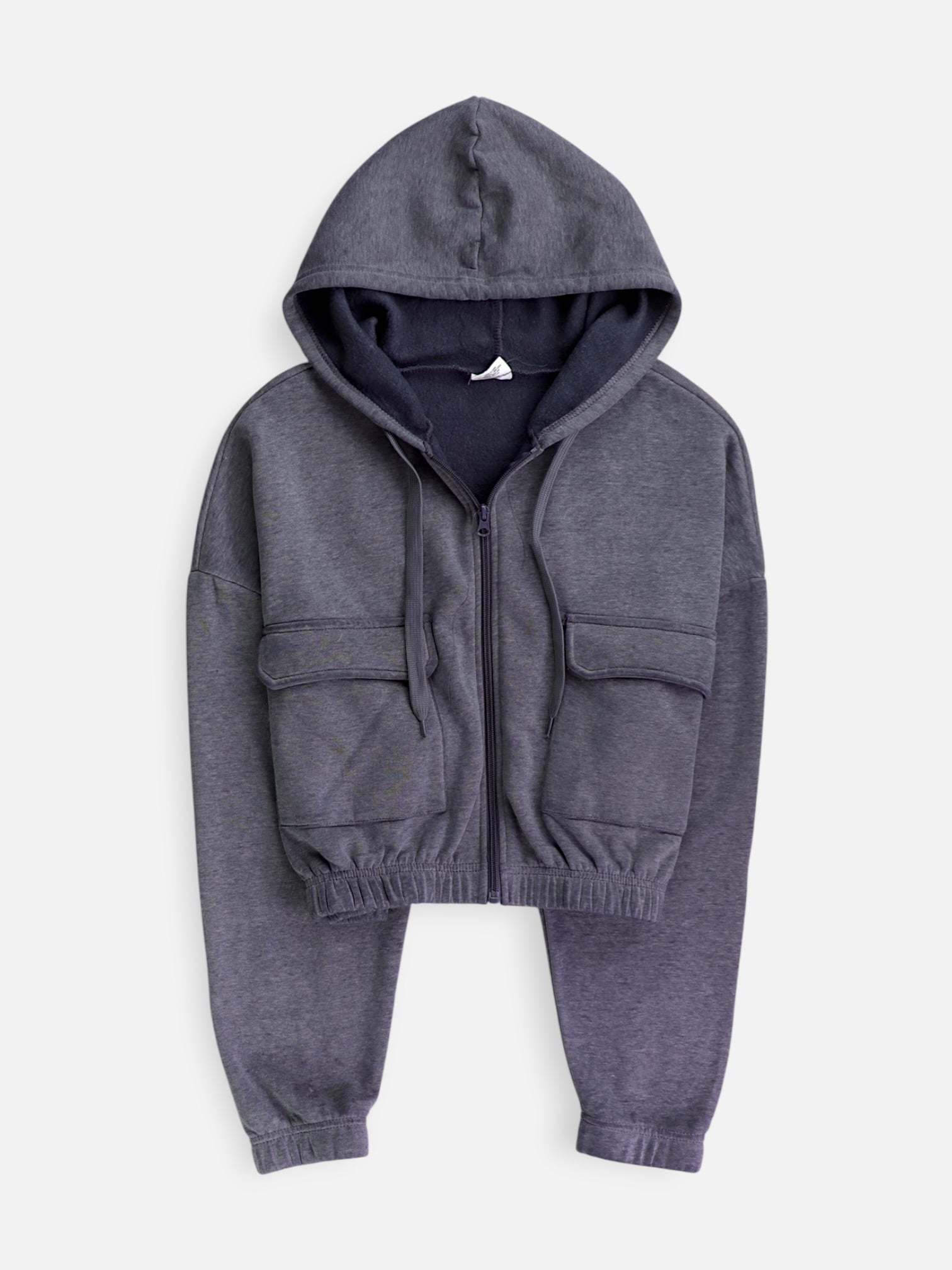 Sudadera Hoodie Crop Top - Mujer - Large