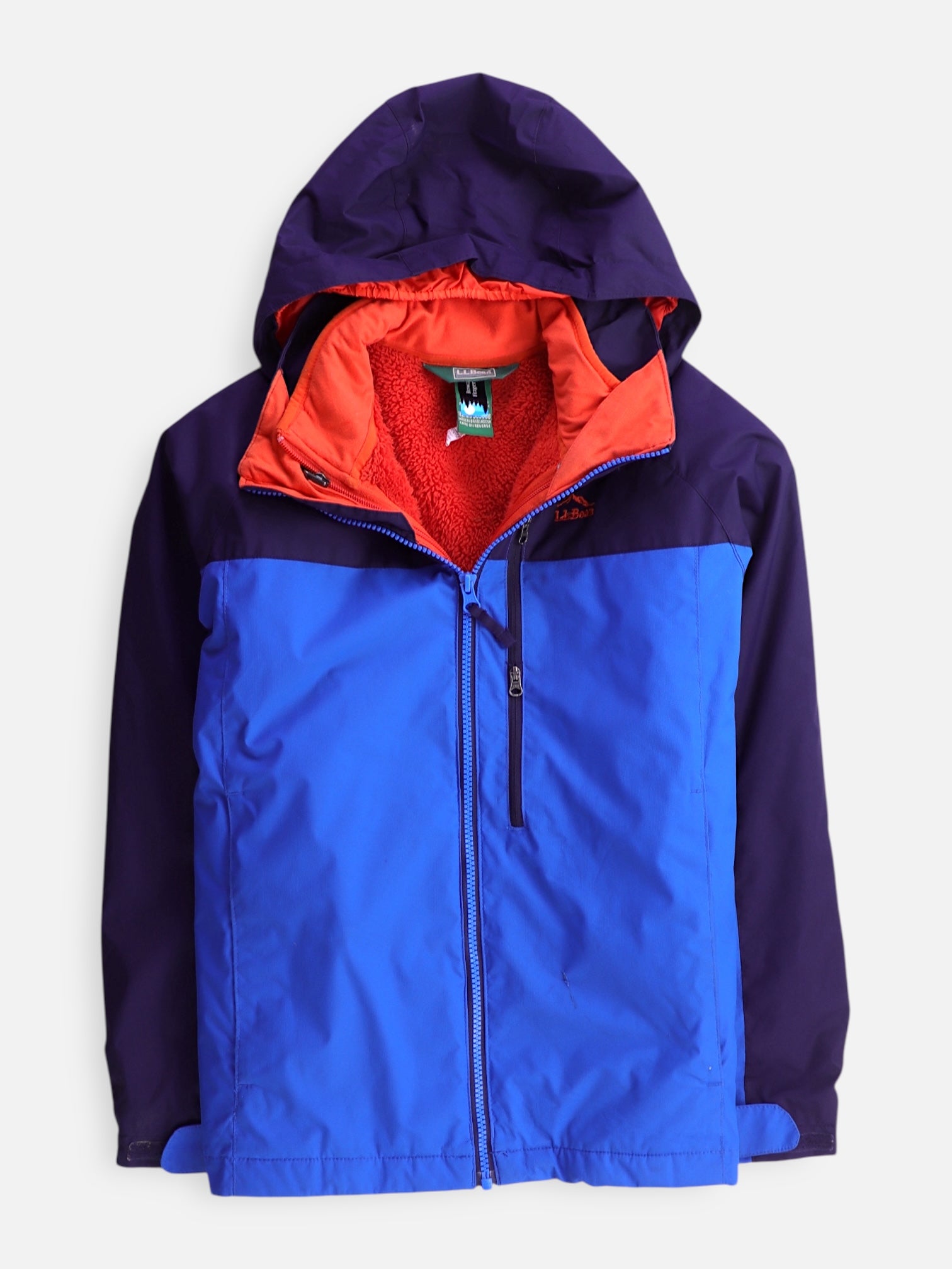 LL BEAN Chaqueta Impermeable Color Block - Niño - Medium - 10-12Y (Años)