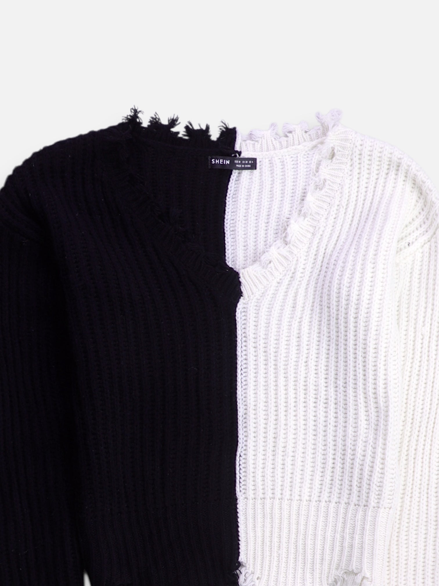 SHEIN Sueter Knit Color Block - Mujer - Medium