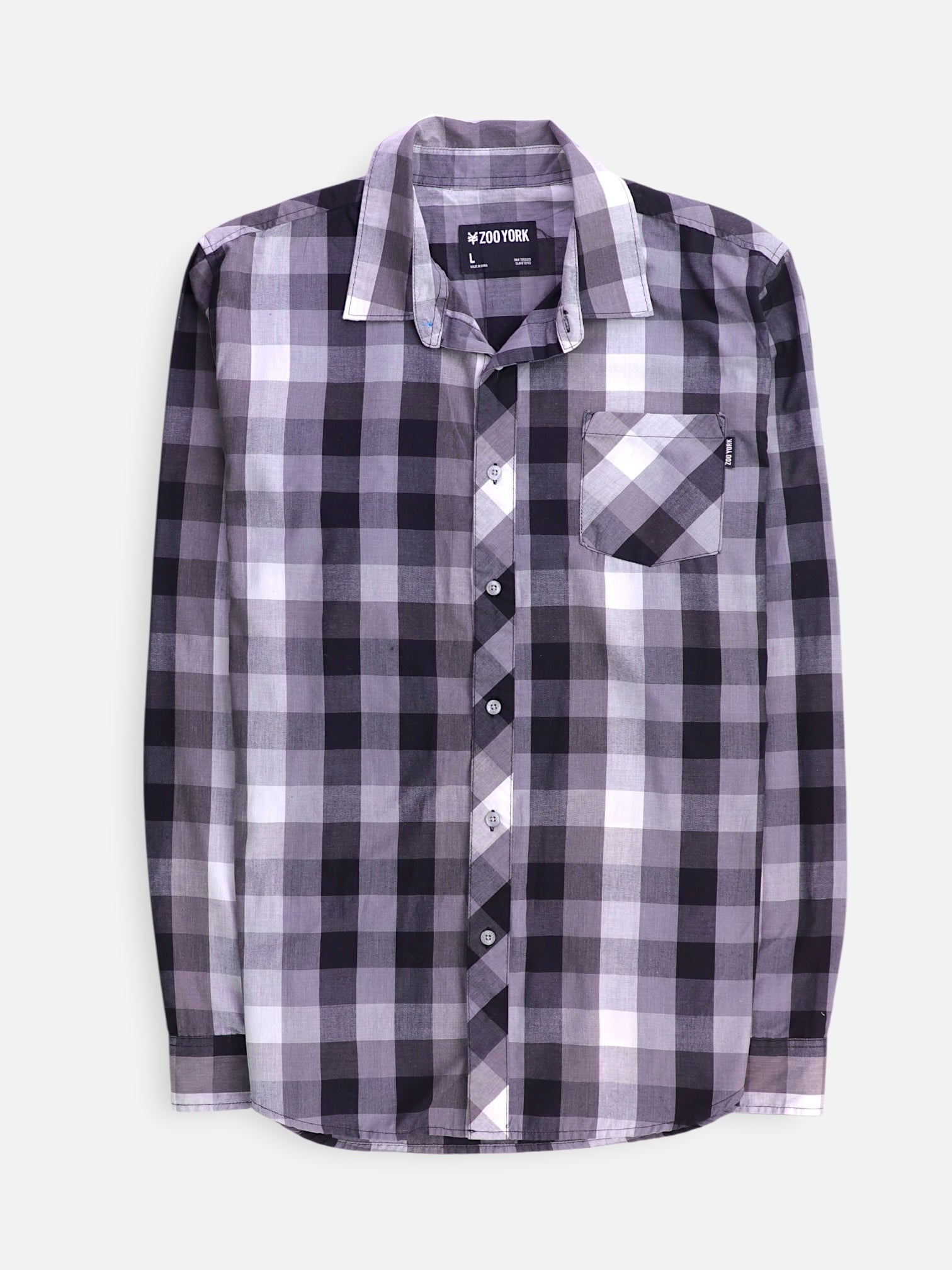 Camisa Color Block - Hombre - Large