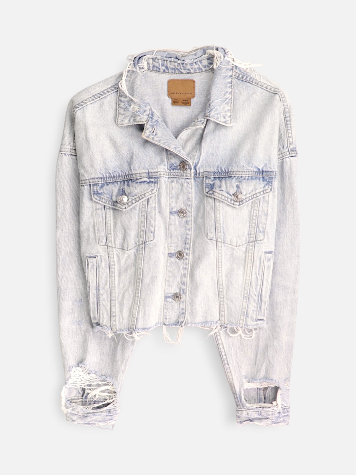 American Eagle Chaqueta Denim  Crop Top - Mujer - Medium