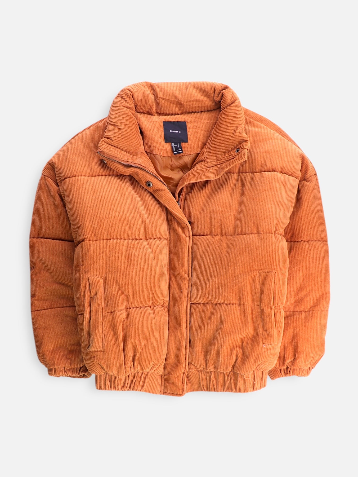 Forever 21 Chaqueta Puffer Corduroy - Mujer - Small