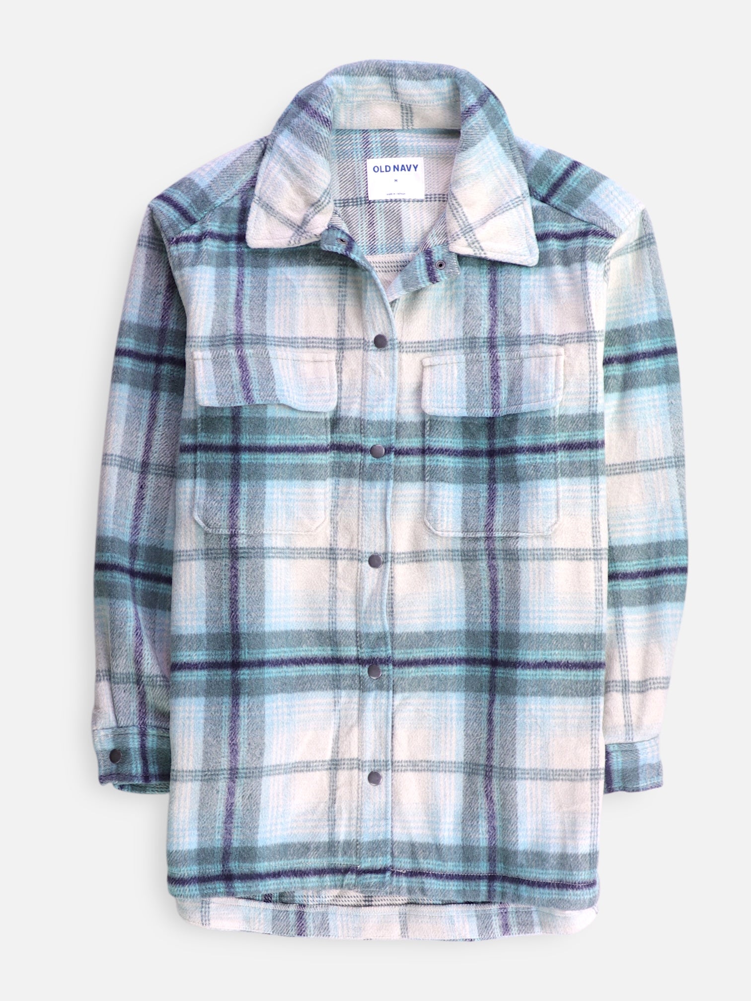 Old Navy Chaqueta Sobrecamisa Color Block - Mujer - Medium