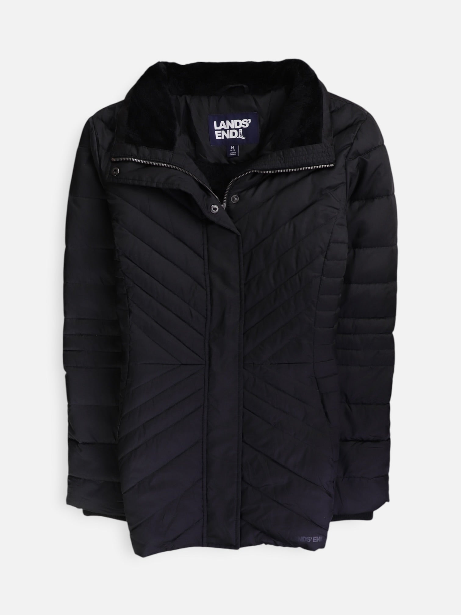 LANDS END Chaqueta Puffer Impermeable - Mujer - Medium
