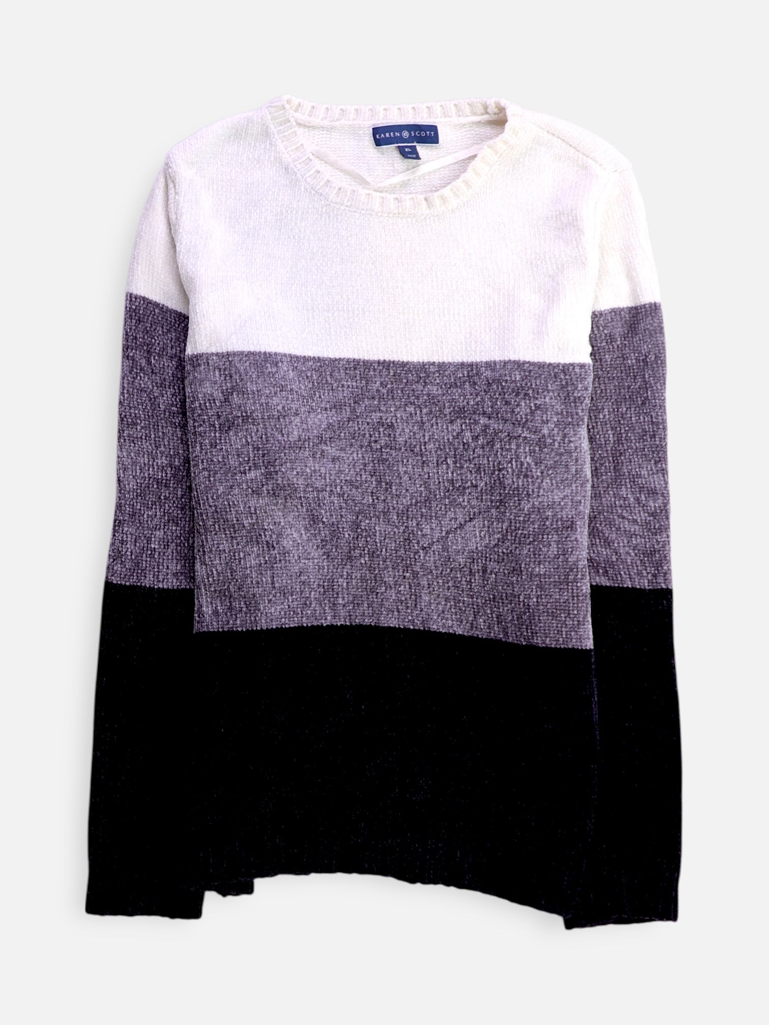 KAREN SCOTT Sueter Casual Color Block - Mujer - XL