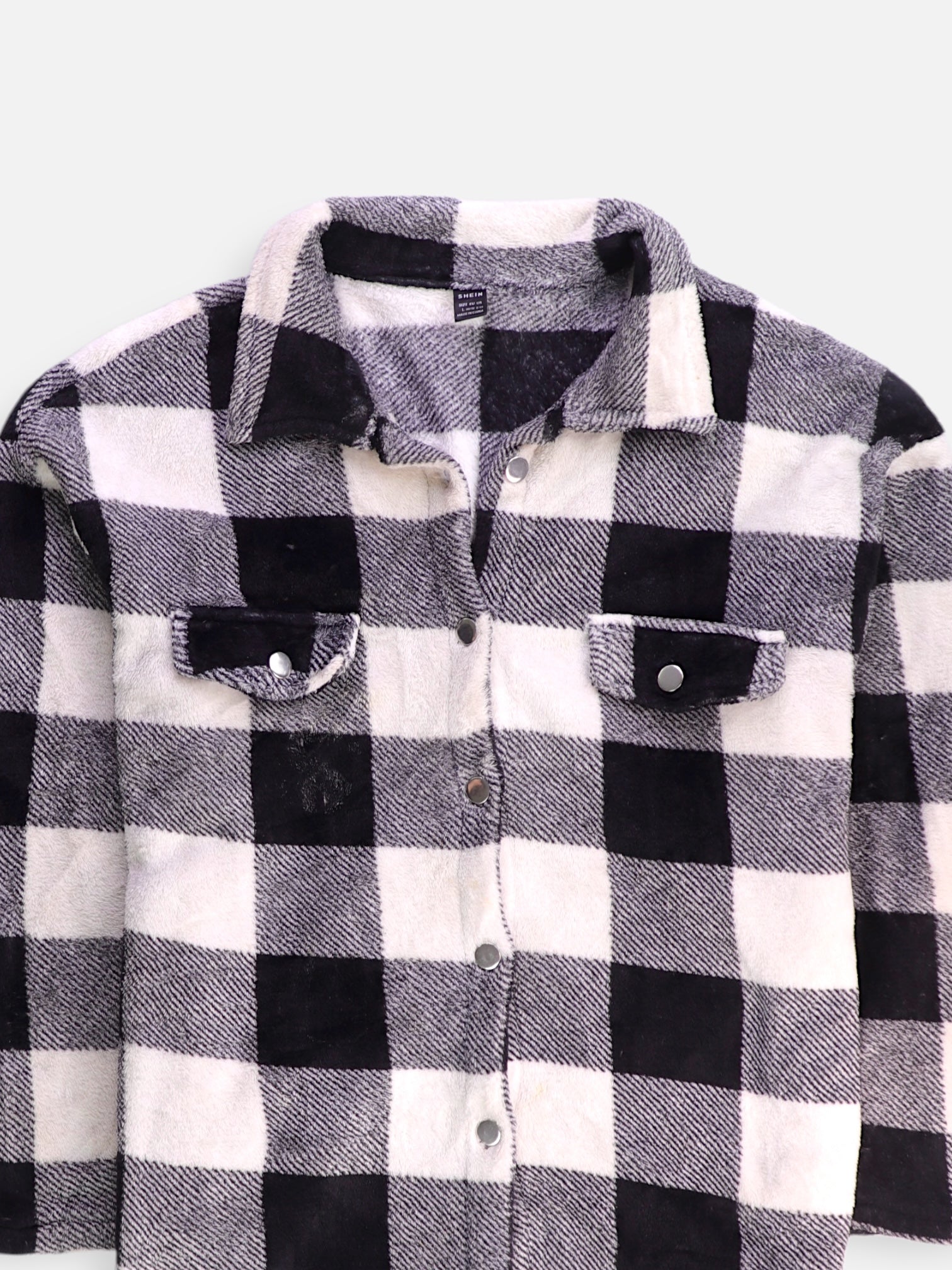 SHEIN Chaqueta Sobrecamisa Plaid Types - Mujer - Large