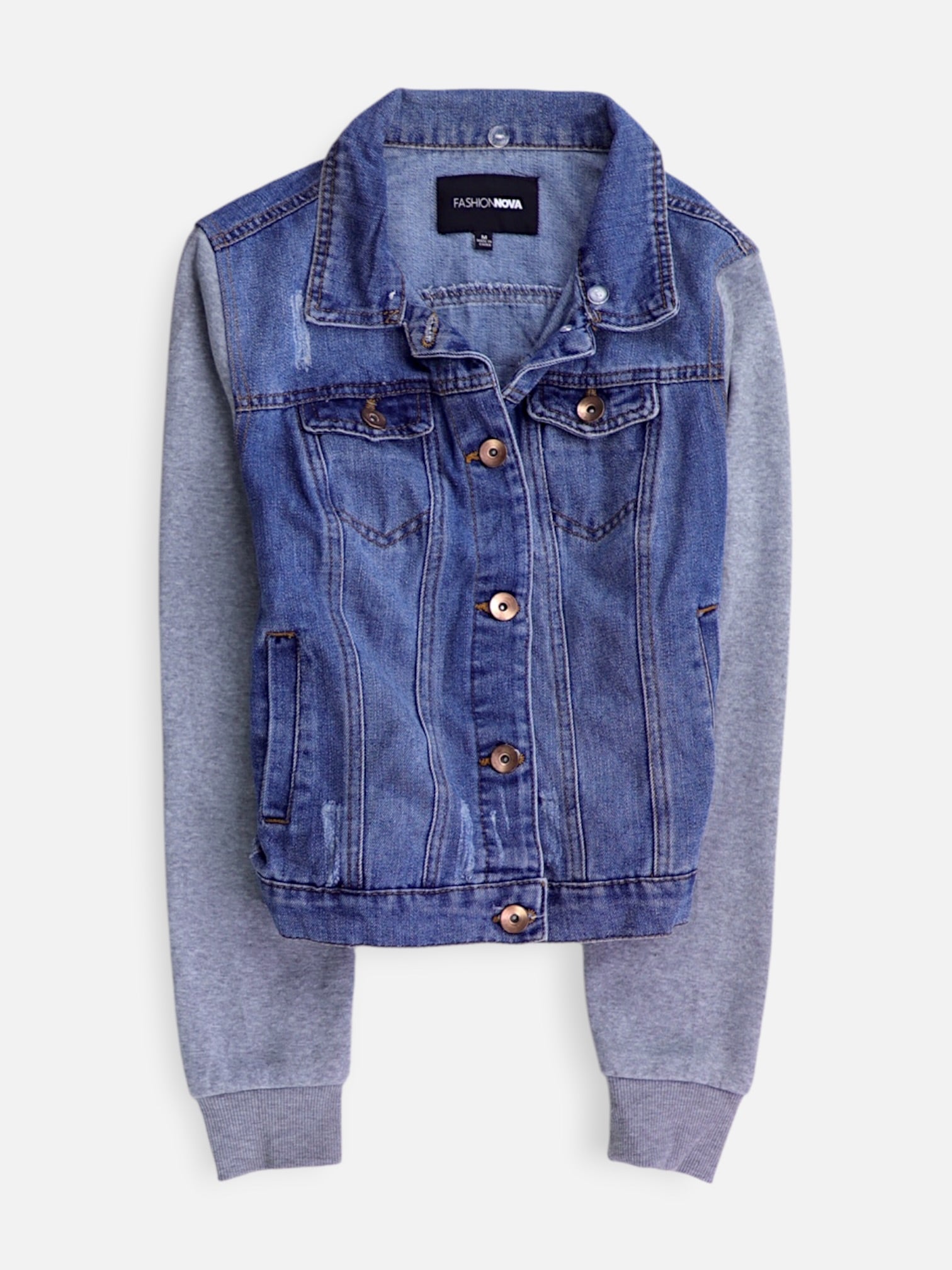 Fashionnova Chaqueta Denim  Color Block - Mujer - Medium