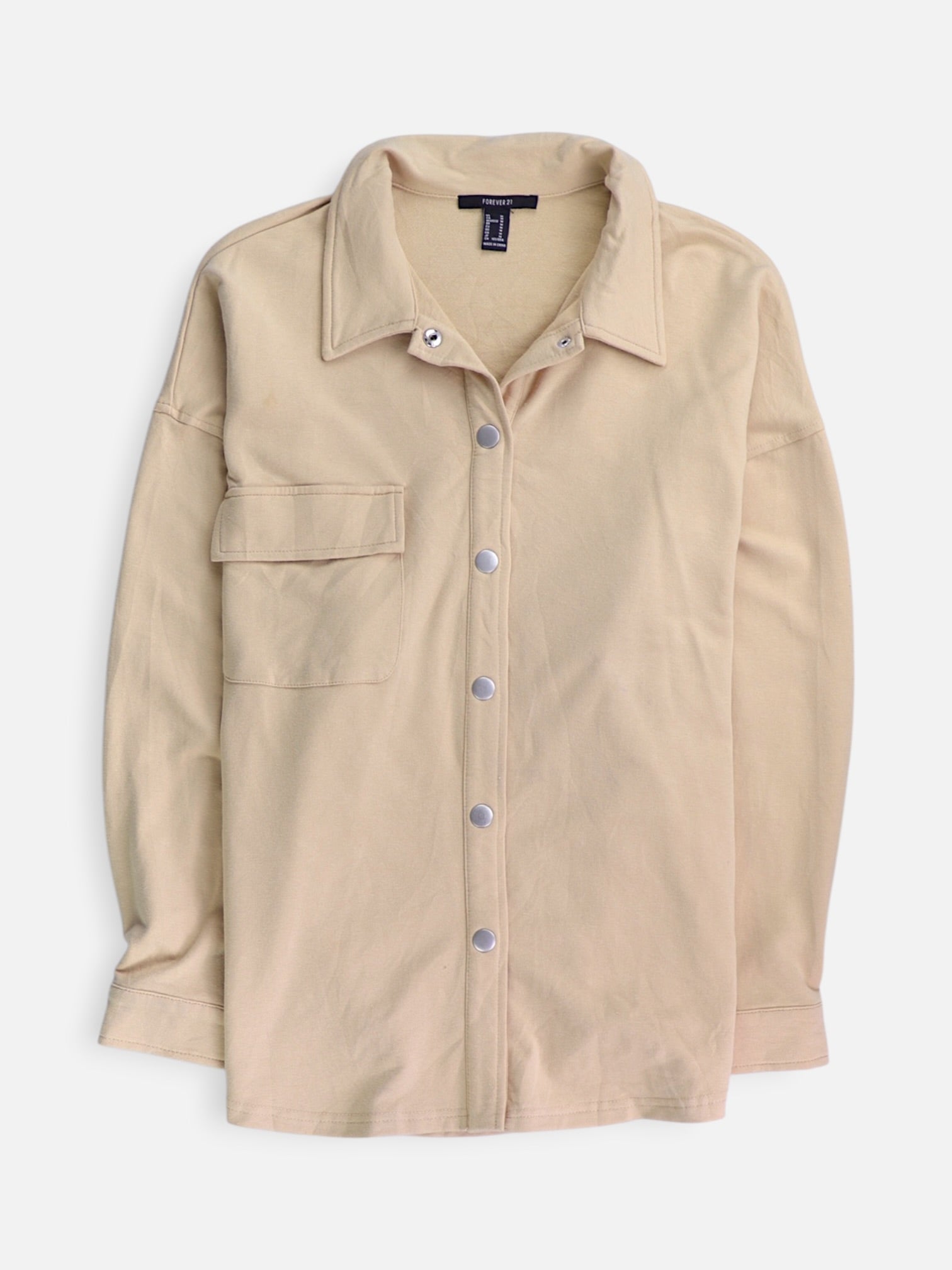 Forever 21 Chaqueta Sobrecamisa Basic - Mujer - Medium