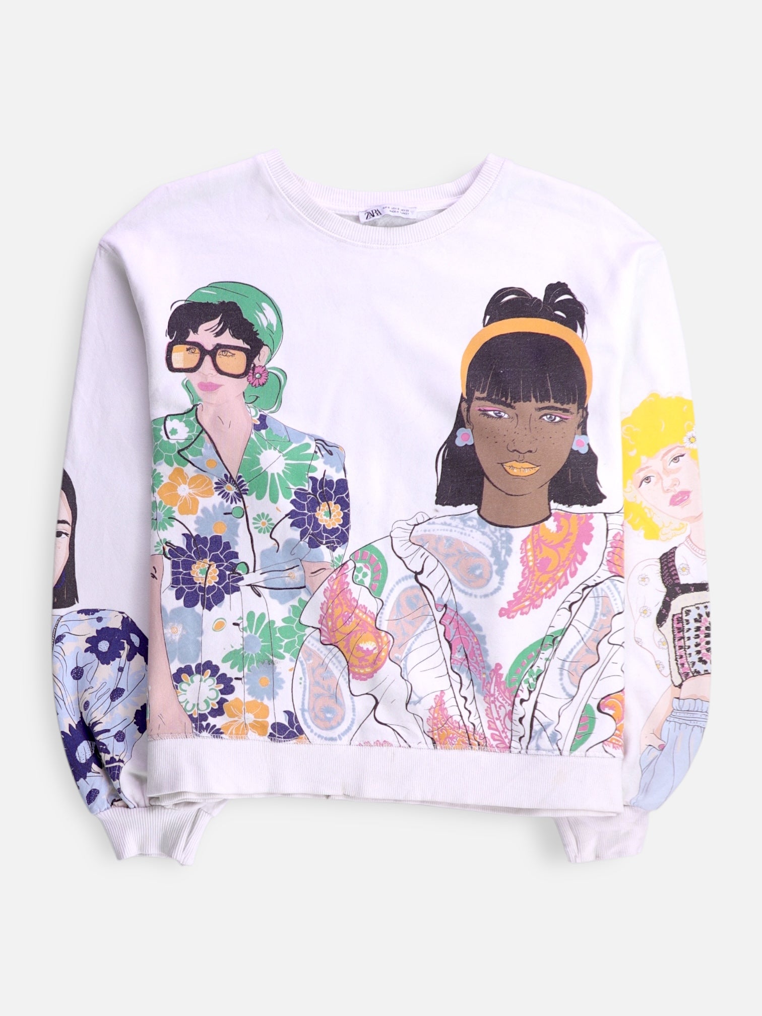 ZARA Sudadera Sweatshirt Basic - Mujer - Small