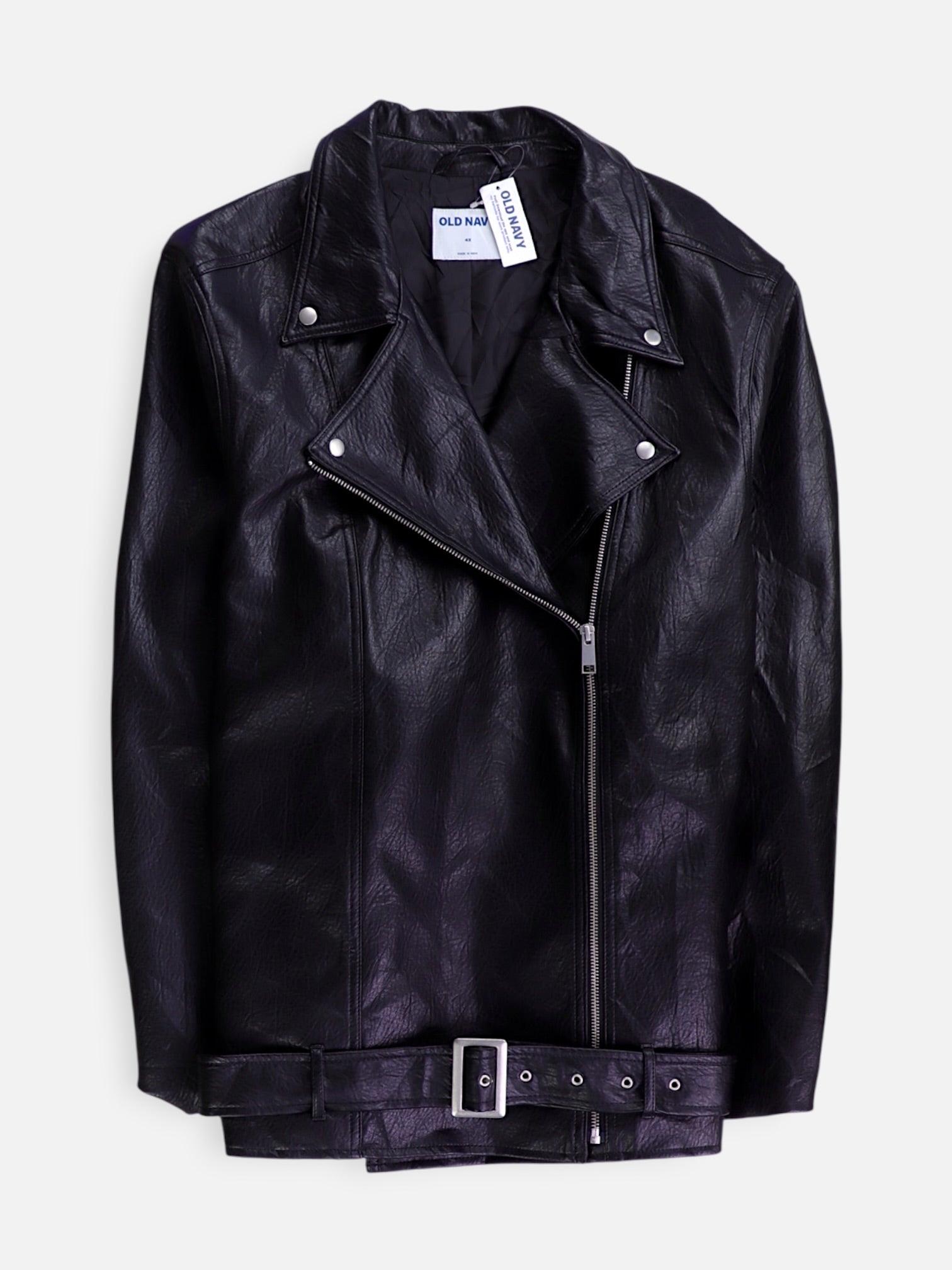 Old Navy Chaqueta Motera Cuero - Hombre - 4XL